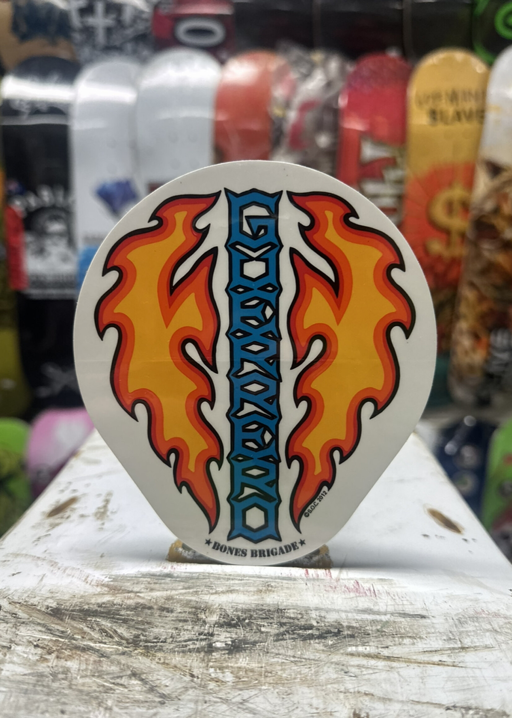 Powell Peralta BONES BRIGADE - Tommy Guerrero Flame Dagger Sticker - 13cm