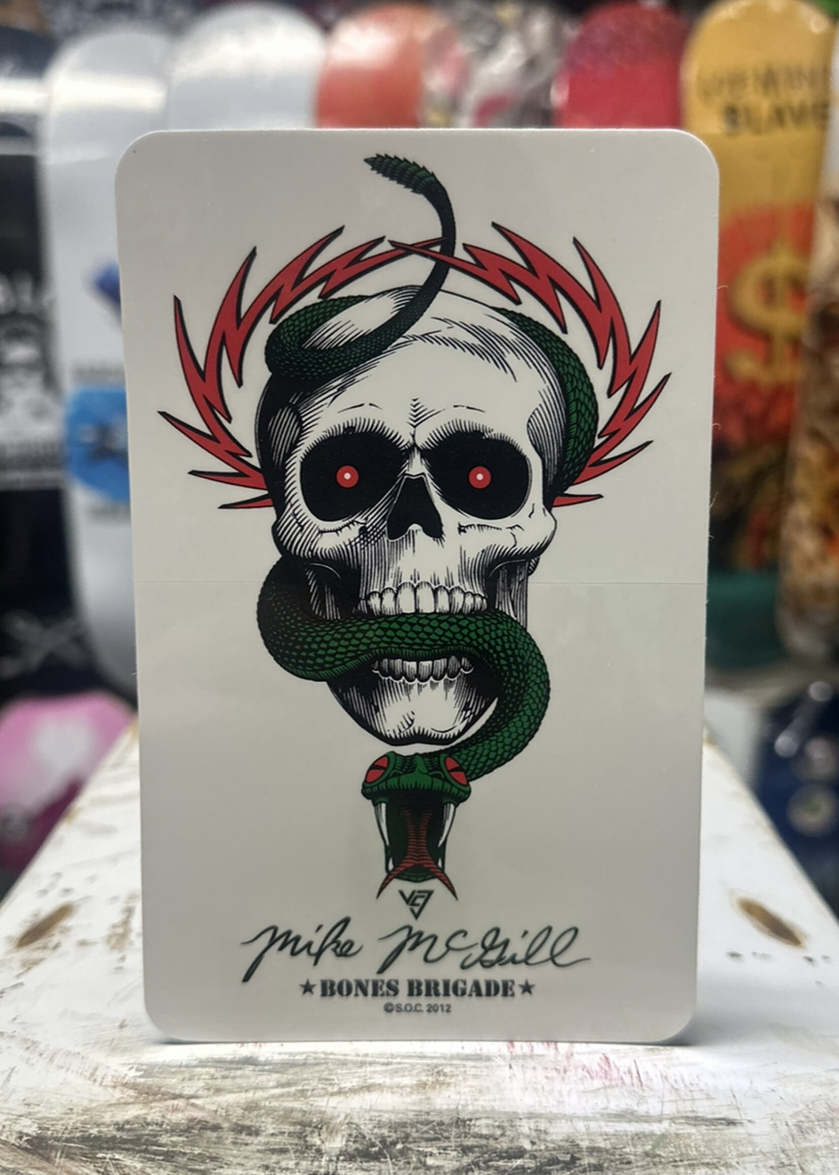 Powell Peralta BONES BRIGADE - Mike McGill Skull and Snake Sticker - 6"