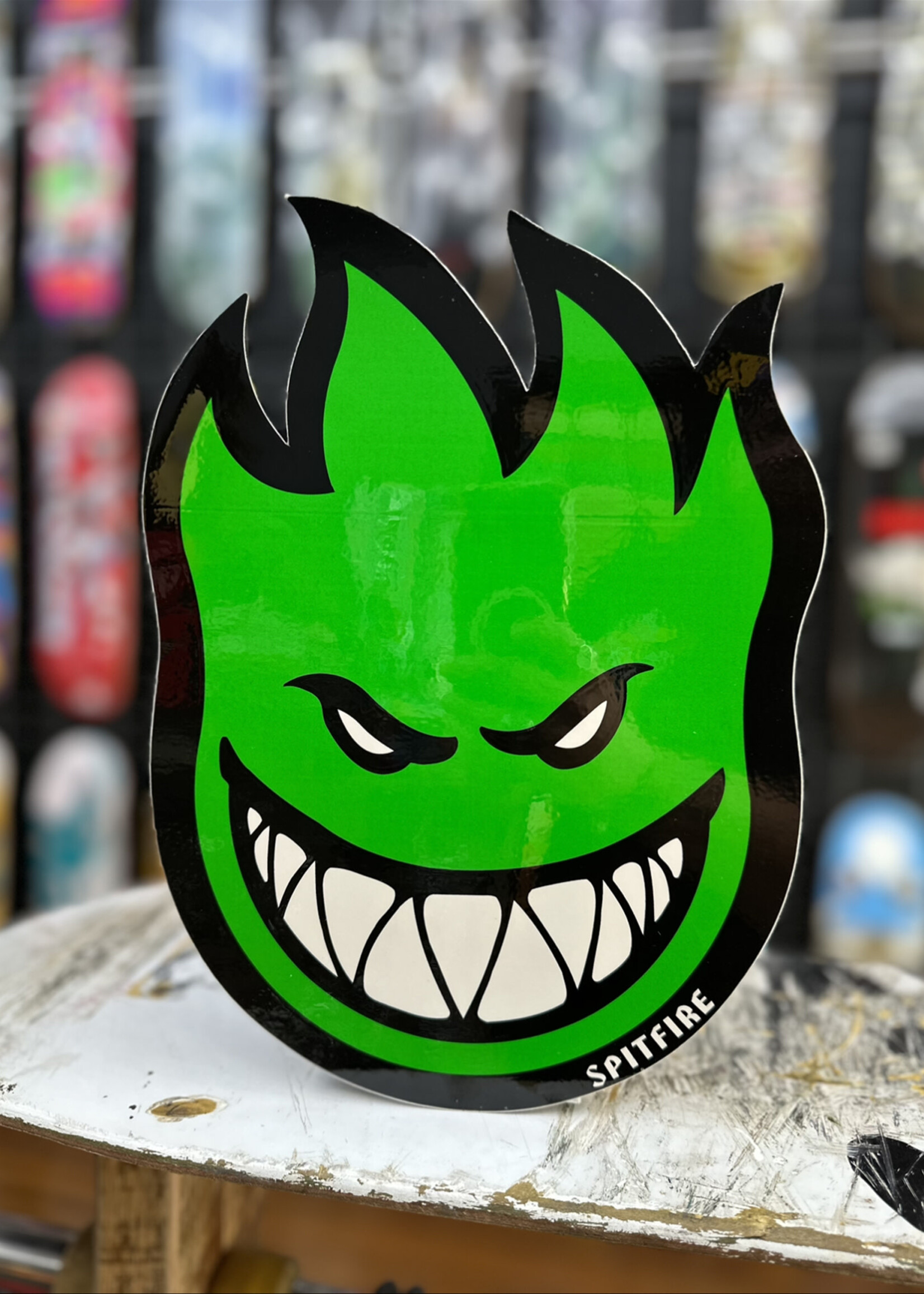 Spitfire Wheels SPITFIRE WHEELS - Bighead Fireball Large Green Sticker - 29cm