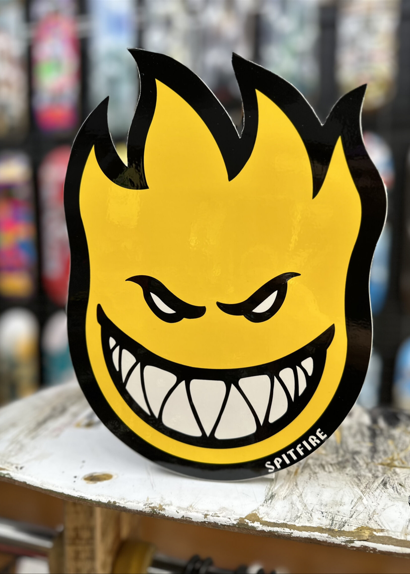 Spitfire Wheels SPITFIRE WHEELS - Bighead Fireball Large Yellow Sticker - 29cm