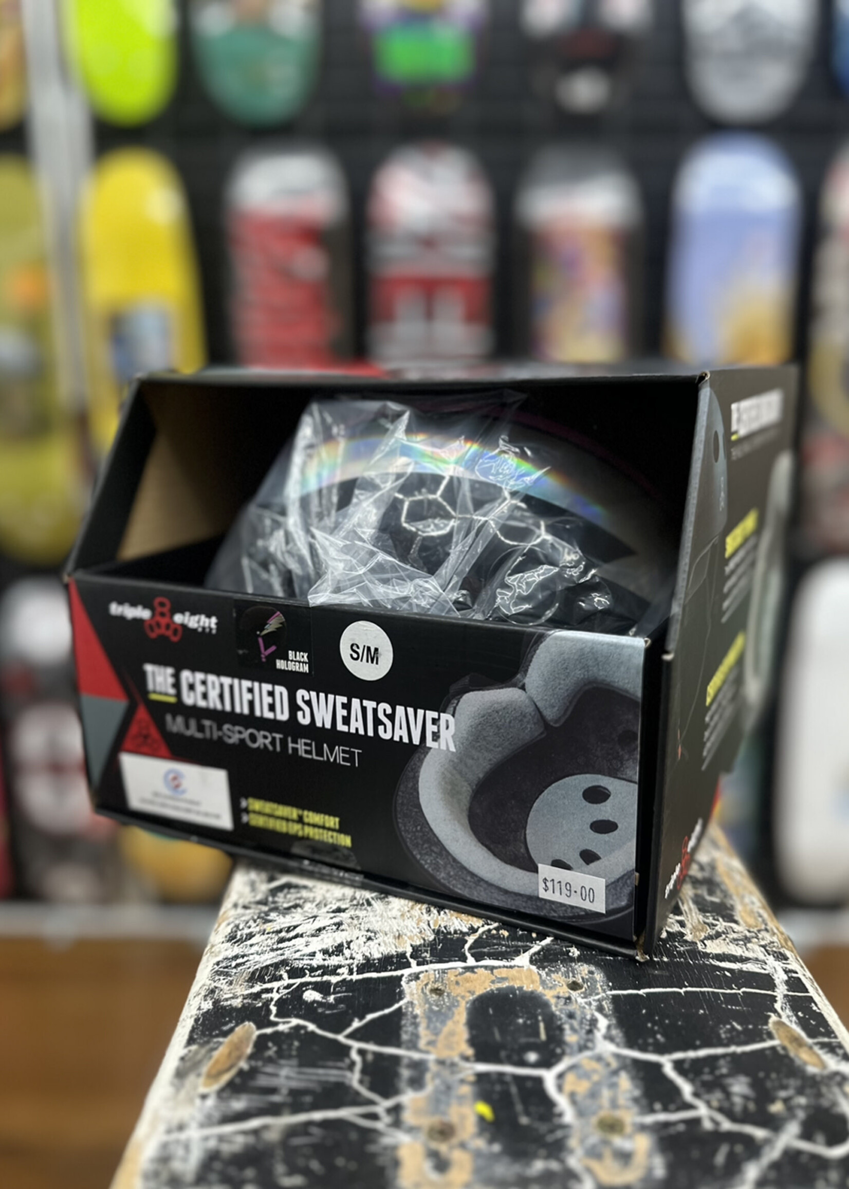 Triple 8 TRIPLE 8 - Certified Helmet SweatSaver Black Hologram