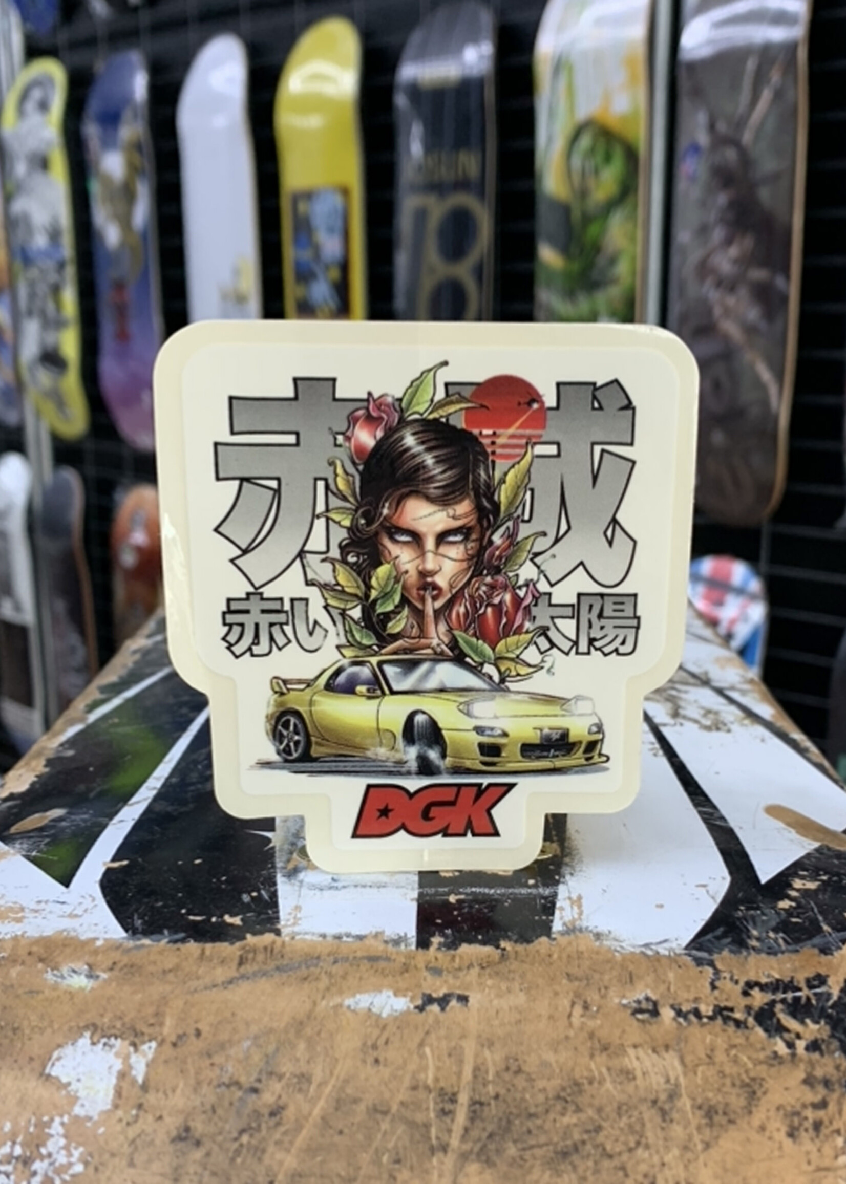 DGK DGK - Red Future Sticker Yellow Mazda fd rx7 - 3.75"