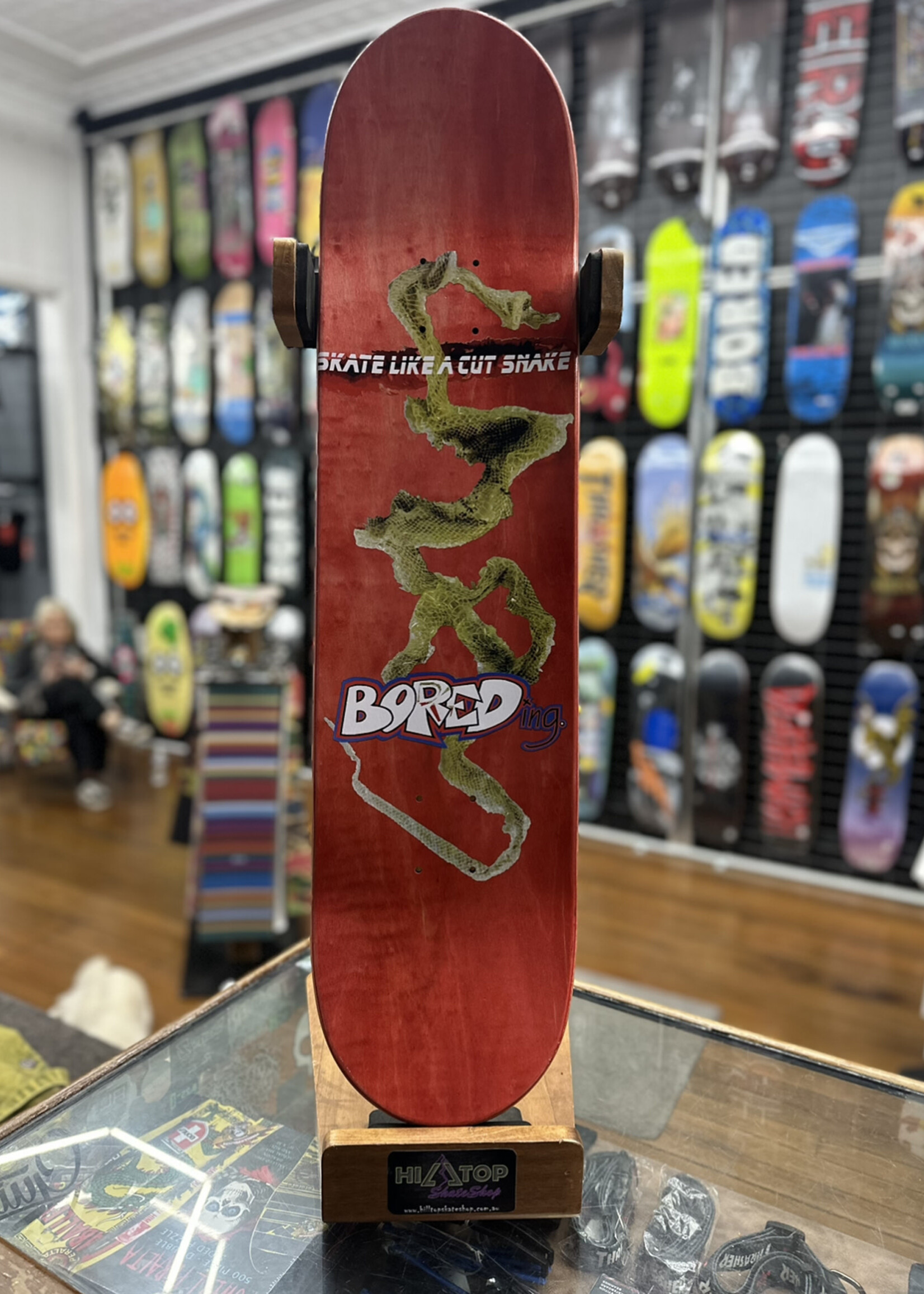 BOREDing. BOREDING. - Knock-Off Snake Print Red - 8.0" (Hand Painted)