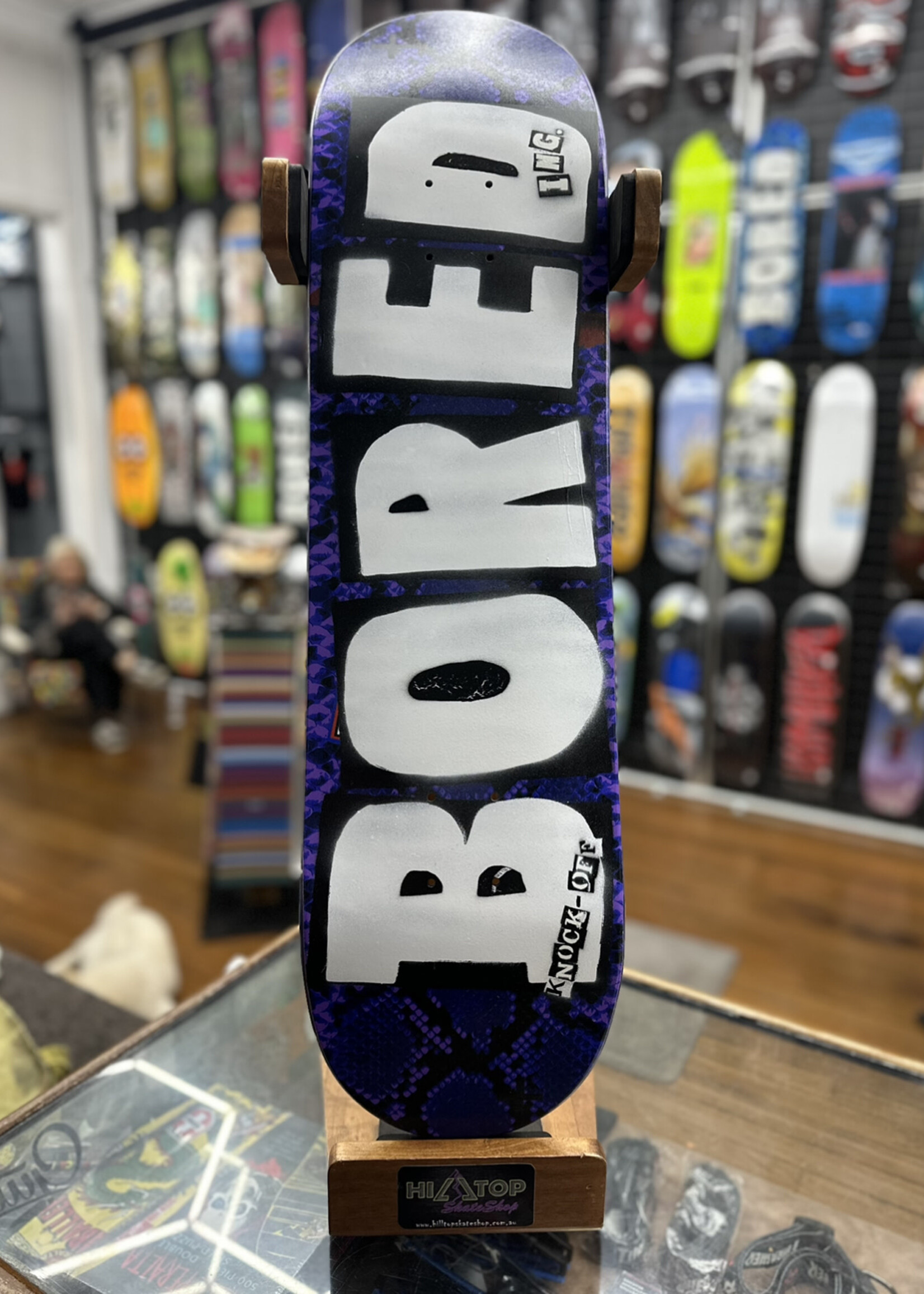 BOREDing. BOREDING. - Knock-Off Snake Print Purple - 8.125" (Hand Painted)
