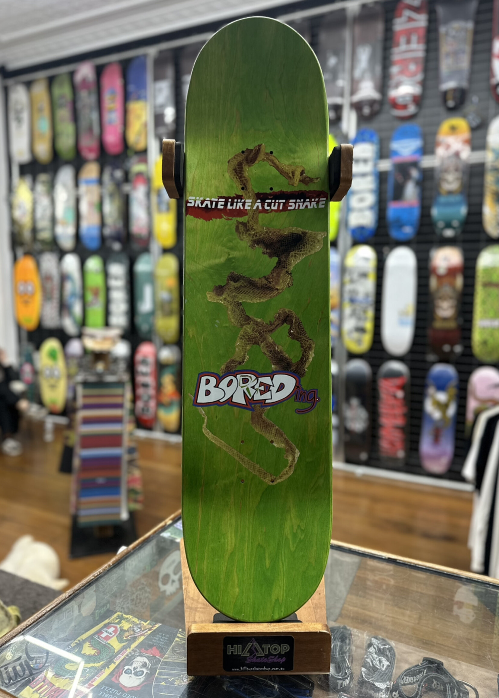 BOREDing. BOREDING. - Knock-Off Snake Print Green - 8.25" (Hand Painted)