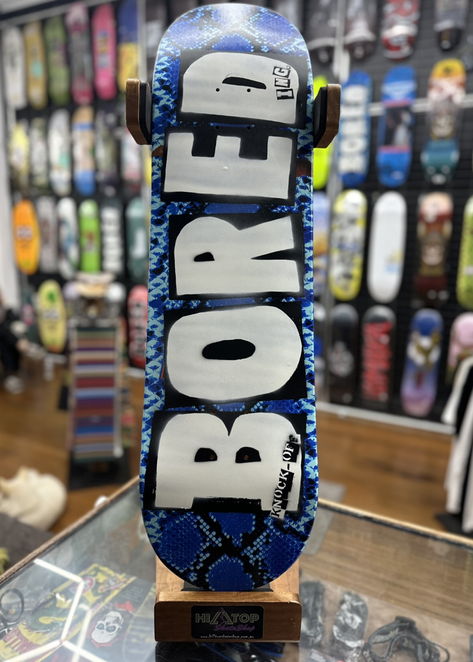 BOREDing. BOREDING. - Knock-Off Snake Print Blue - 8.5" (Hand Painted)