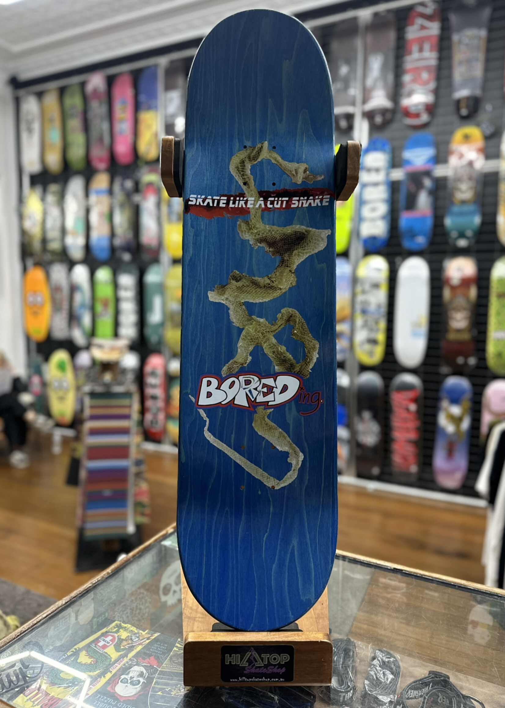 BOREDing. BOREDING. - Knock-Off Snake Print Blue - 8.5" (Hand Painted)