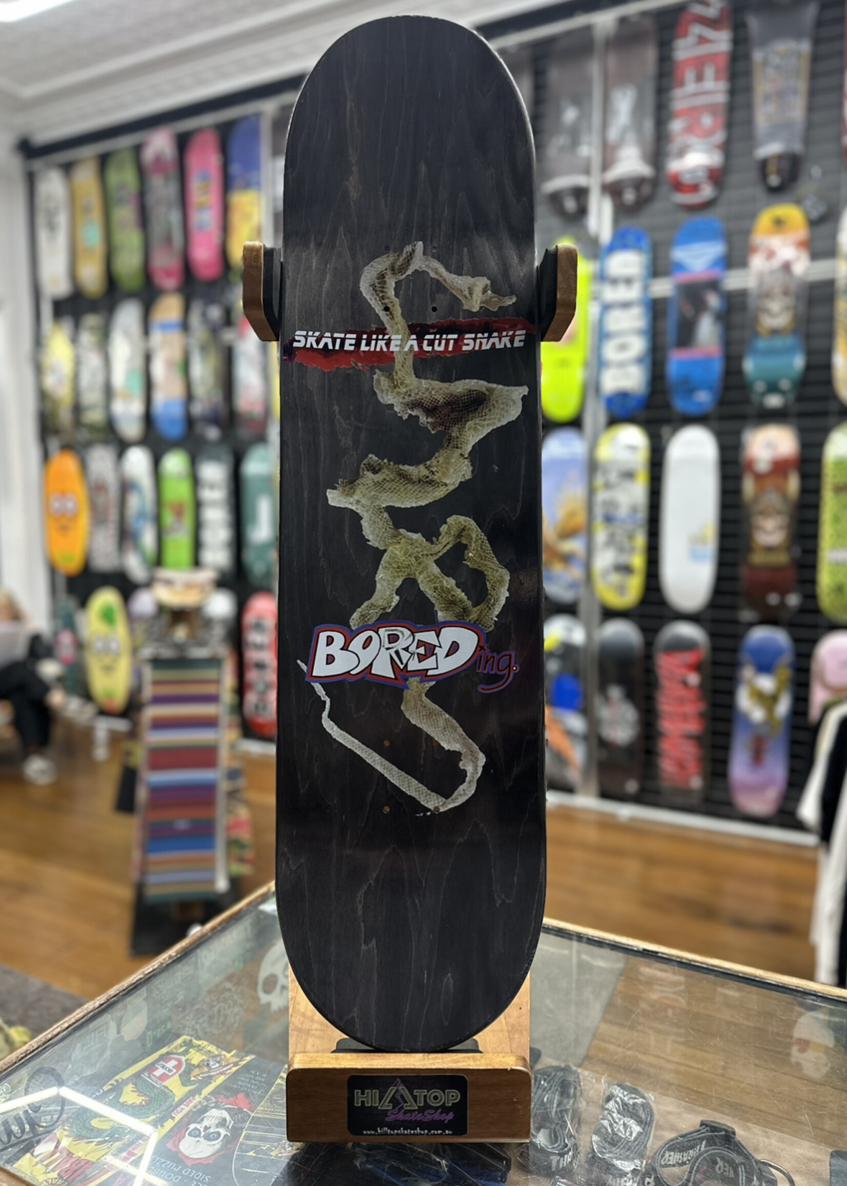 BOREDing. BOREDING. - Knock-Off Snake Print Black - 8.75" (Hand Painted)
