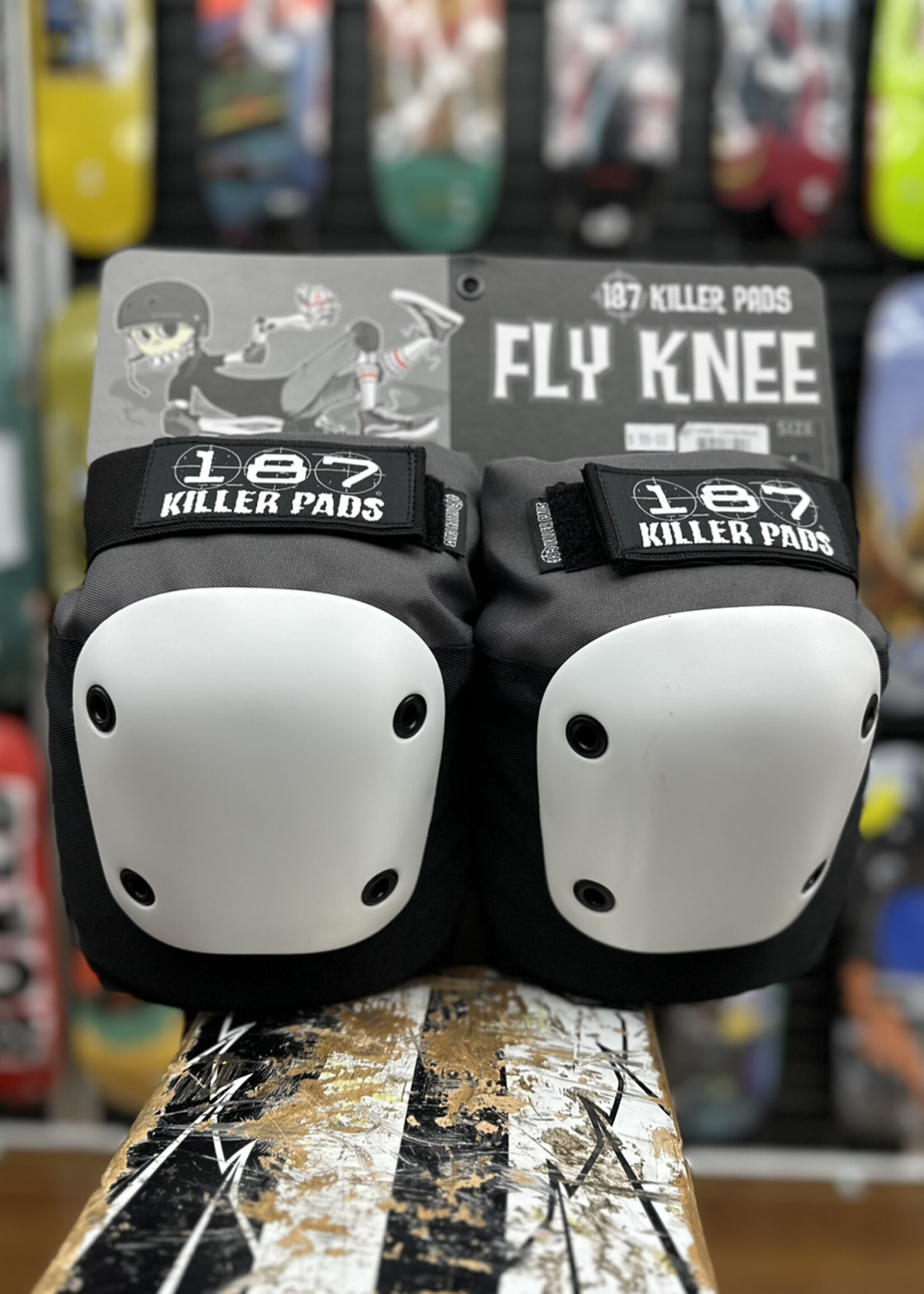 187 KILLER PADS 187 KILLER PADS - Fly Knee Pads Black/Grey White Caps