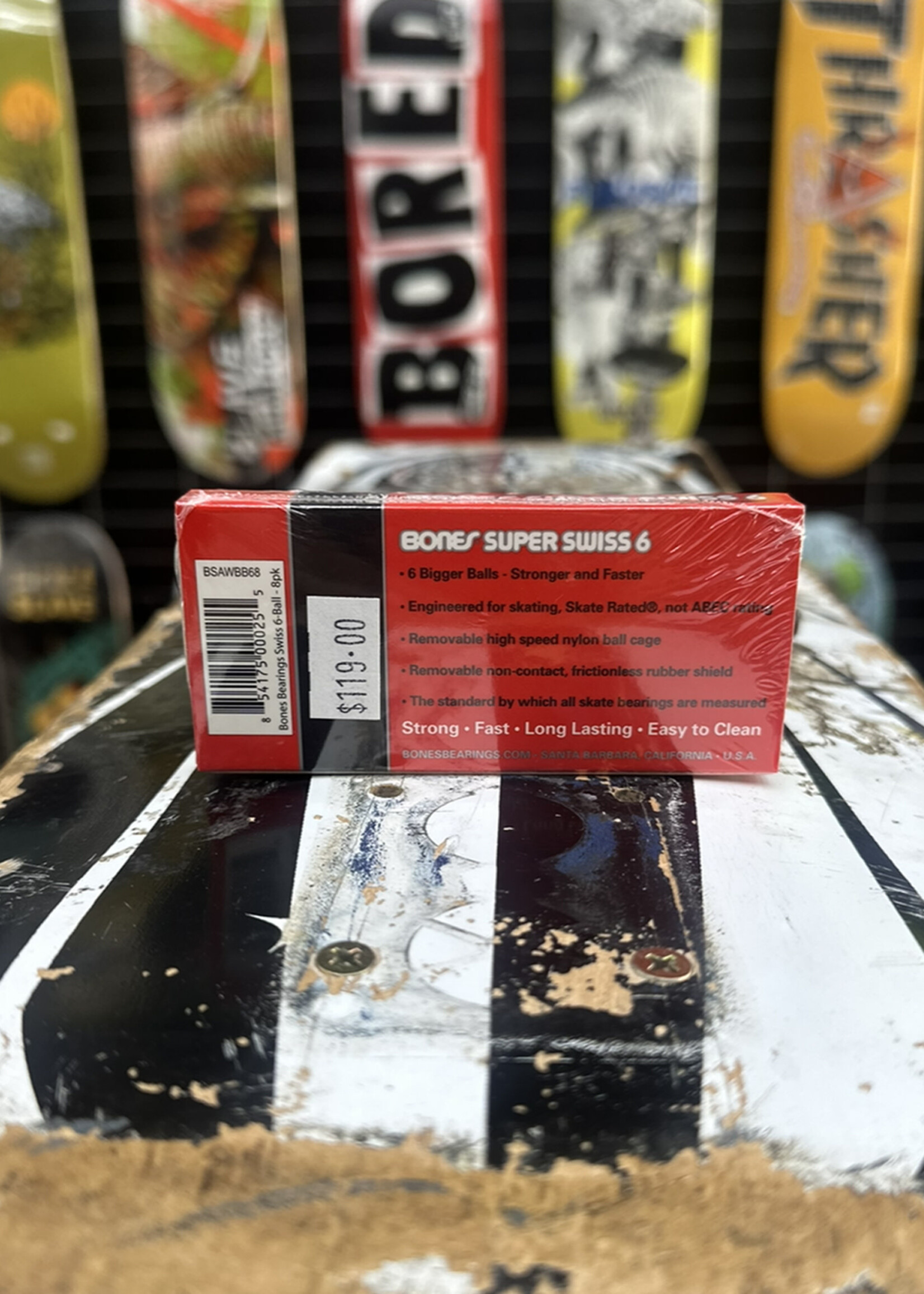 BONES BONES - Super Swiss 6 Balls Bearings - 8 Pack