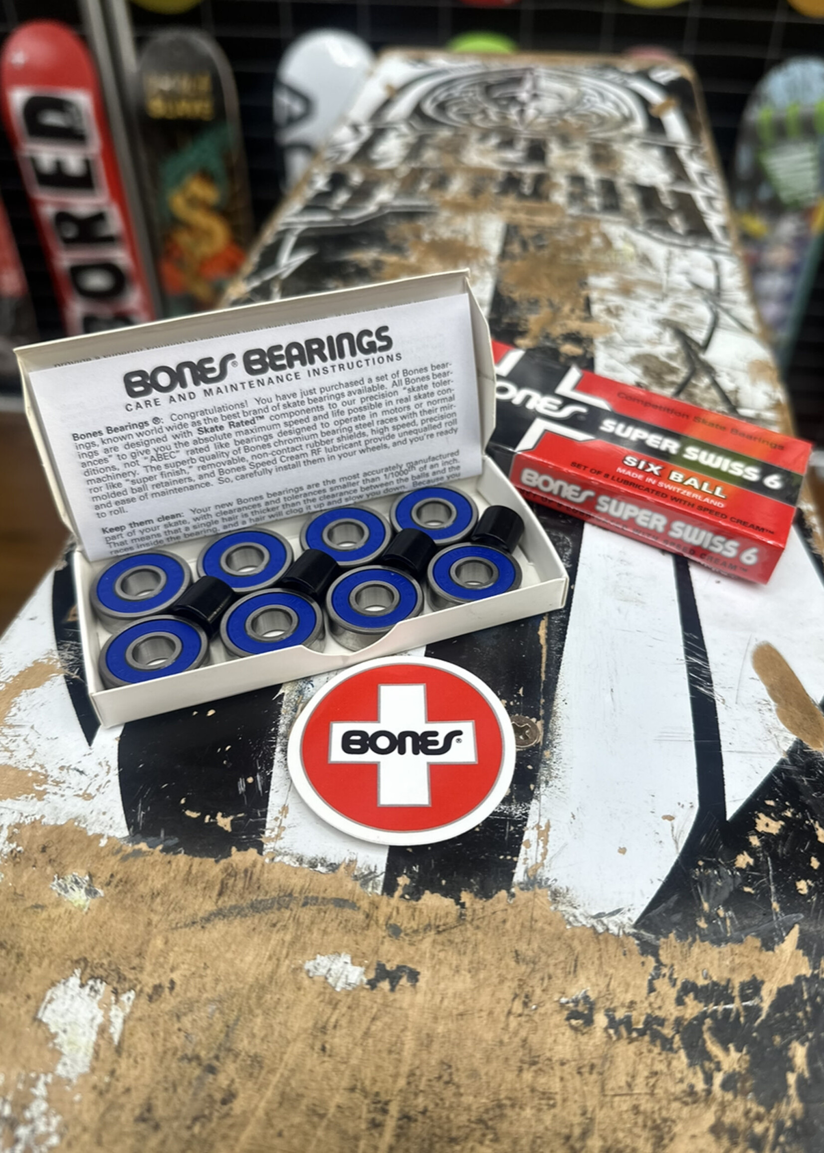 BONES BONES - Super Swiss 6 Balls Bearings - 8 Pack