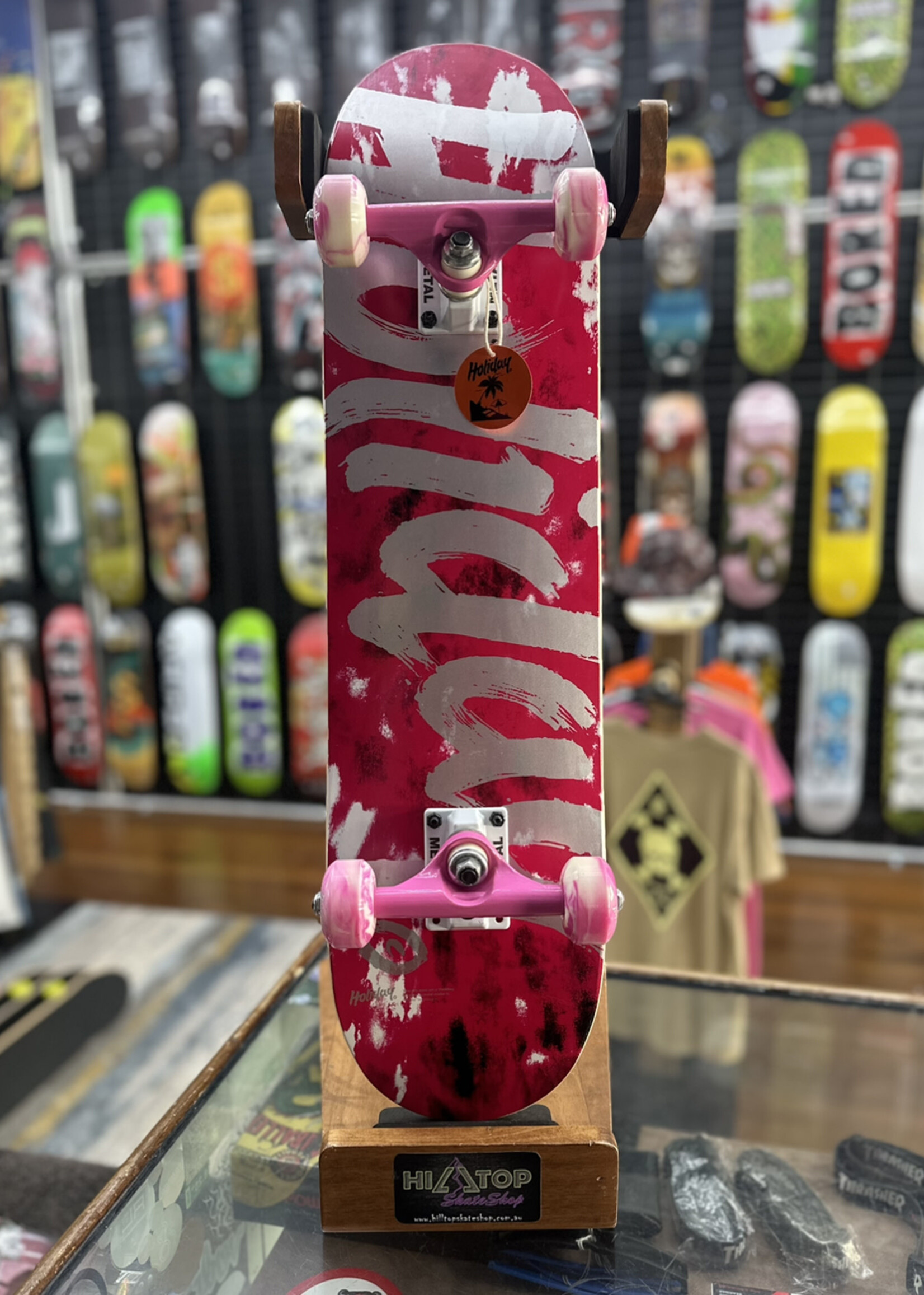 Holiday Skateboards HOLIDAY SKATEBOARDS - Pink Tie-Dye Pink Trucks Complete - 7.25 Mini