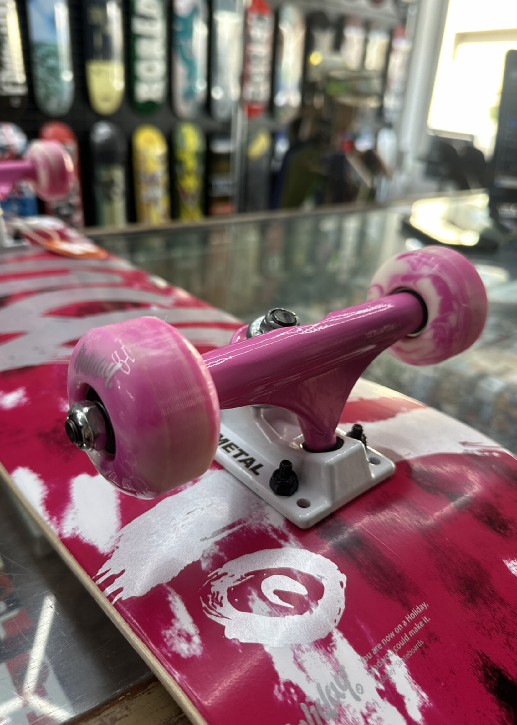 Holiday Skateboards HOLIDAY SKATEBOARDS - Pink Tie-Dye Pink Trucks Complete - 7.25 Mini