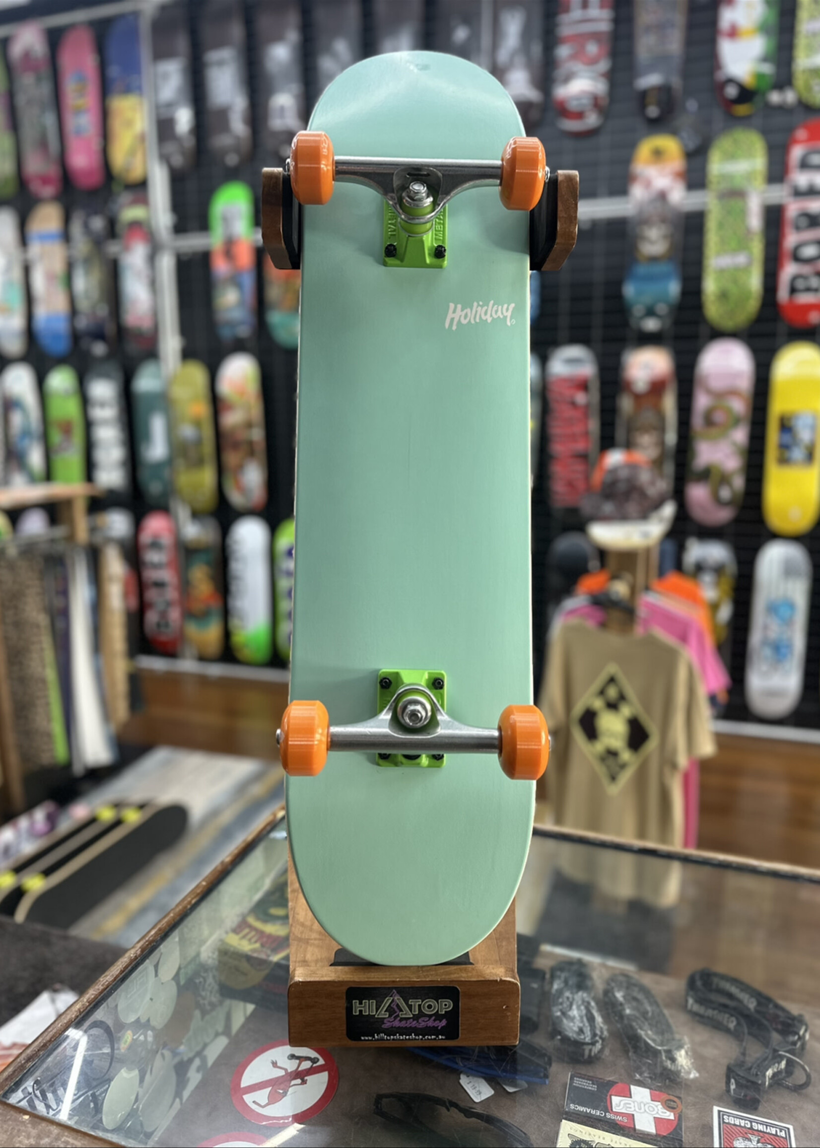 Holiday Skateboards HOLIDAY SKATEBOARDS - Simple Green/Trucks/Orange Wheels Complete - 7.75"