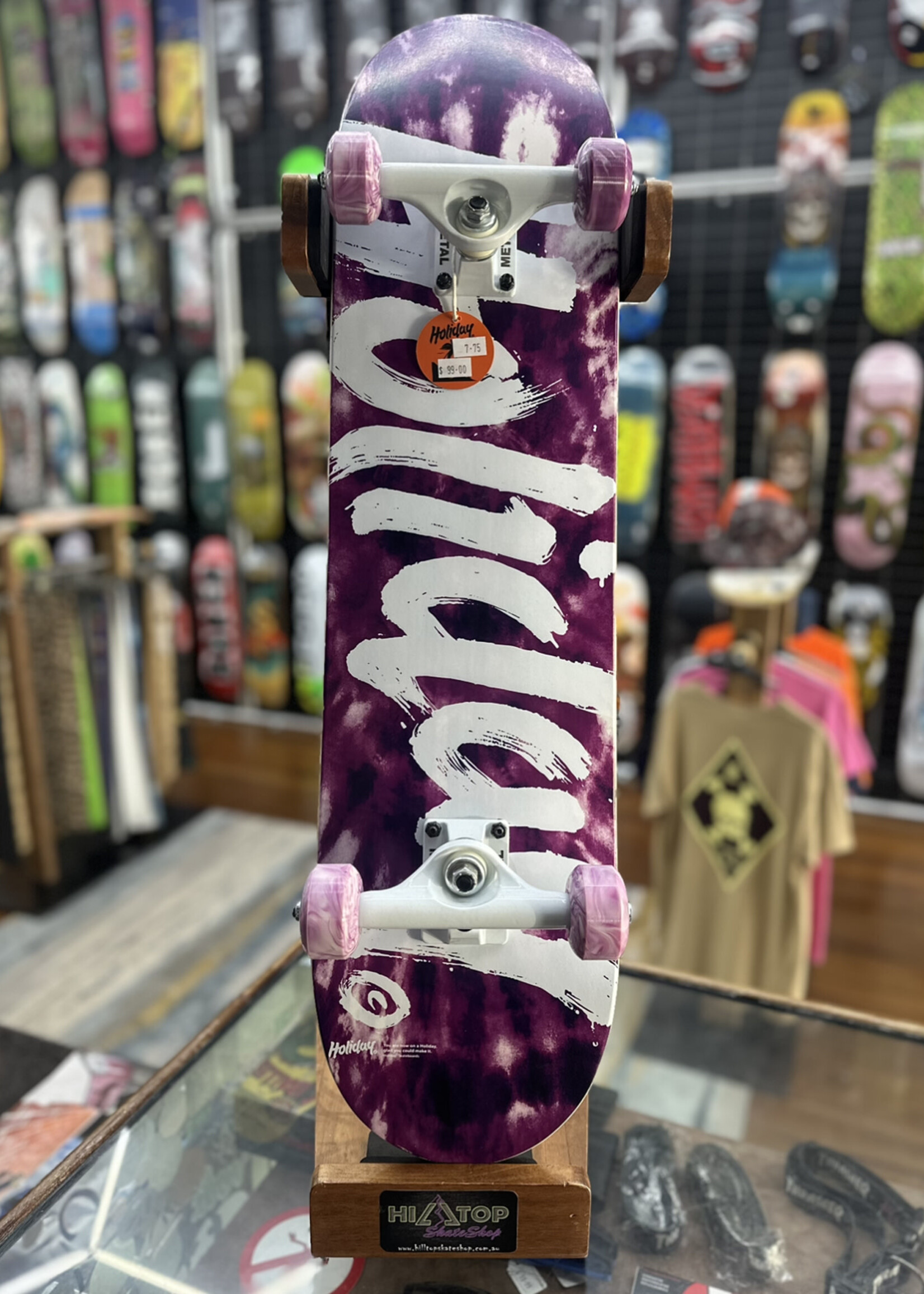 Holiday Skateboards HOLIDAY SKATEBOARDS - Tie-Dye Purple/White Trucks Complete - 7.75"