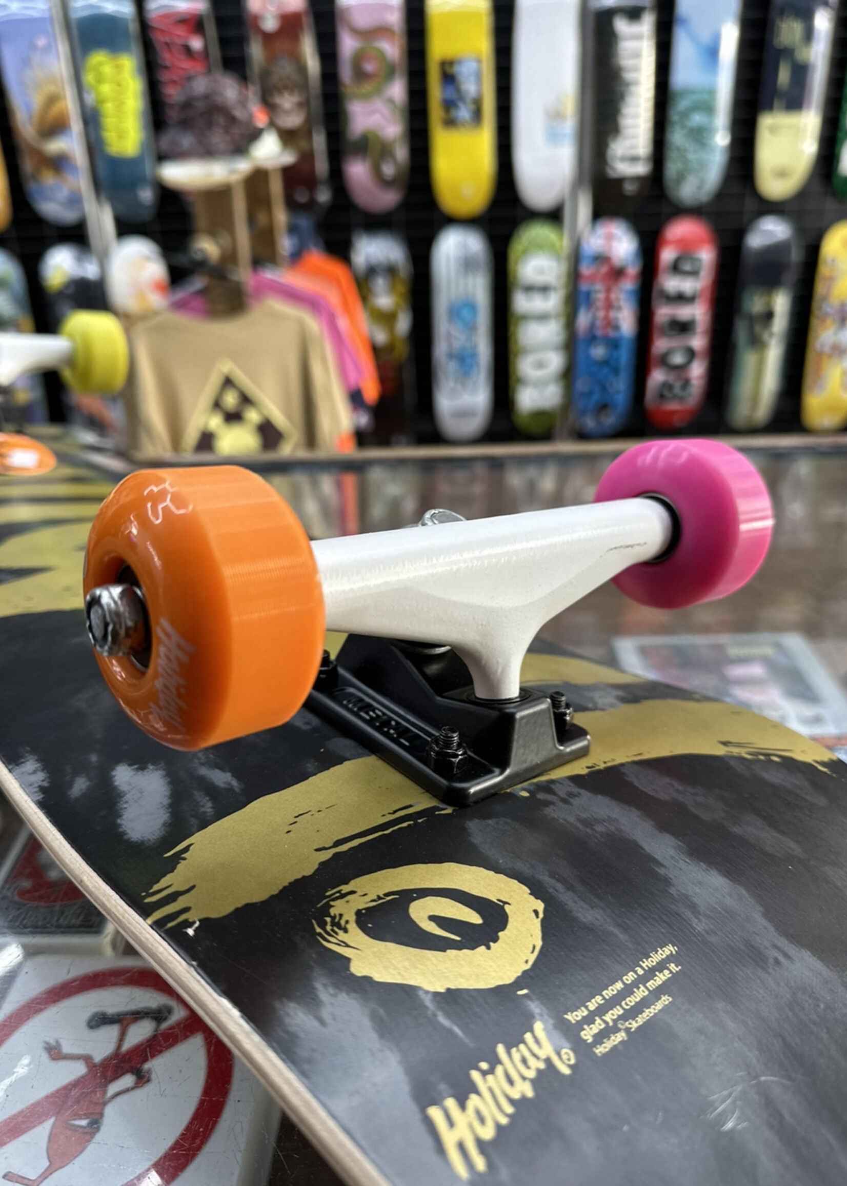 Holiday Skateboards HOLIDAY SKATEBOARDS - Tie Dye Black/Gold White Trucks/Multi Wheel Complete - 8.0"