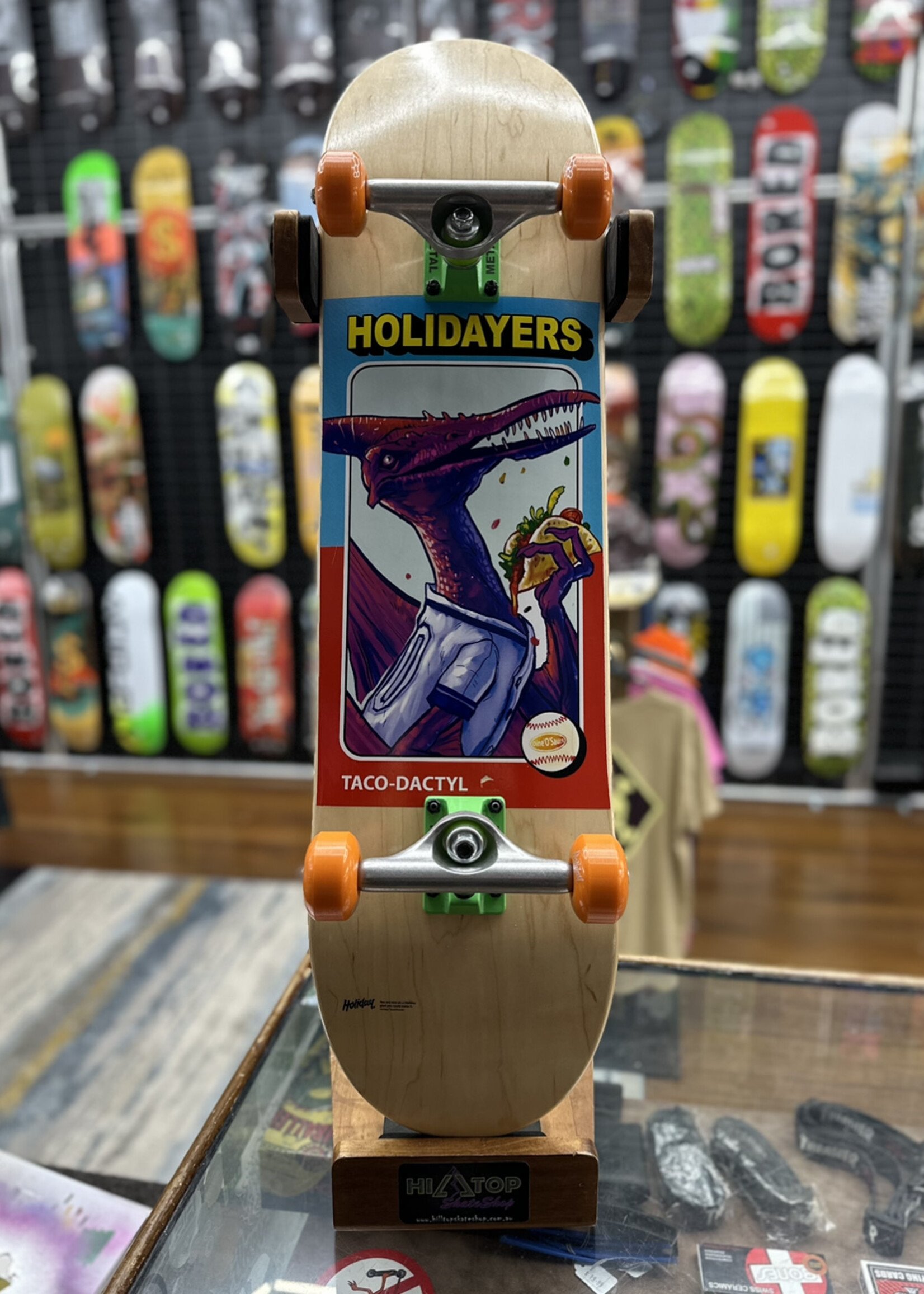 Holiday Skateboards HOLIDAY SKATEBOARDS - Taco-Dactyl Orange/Green Complete - 8.125"
