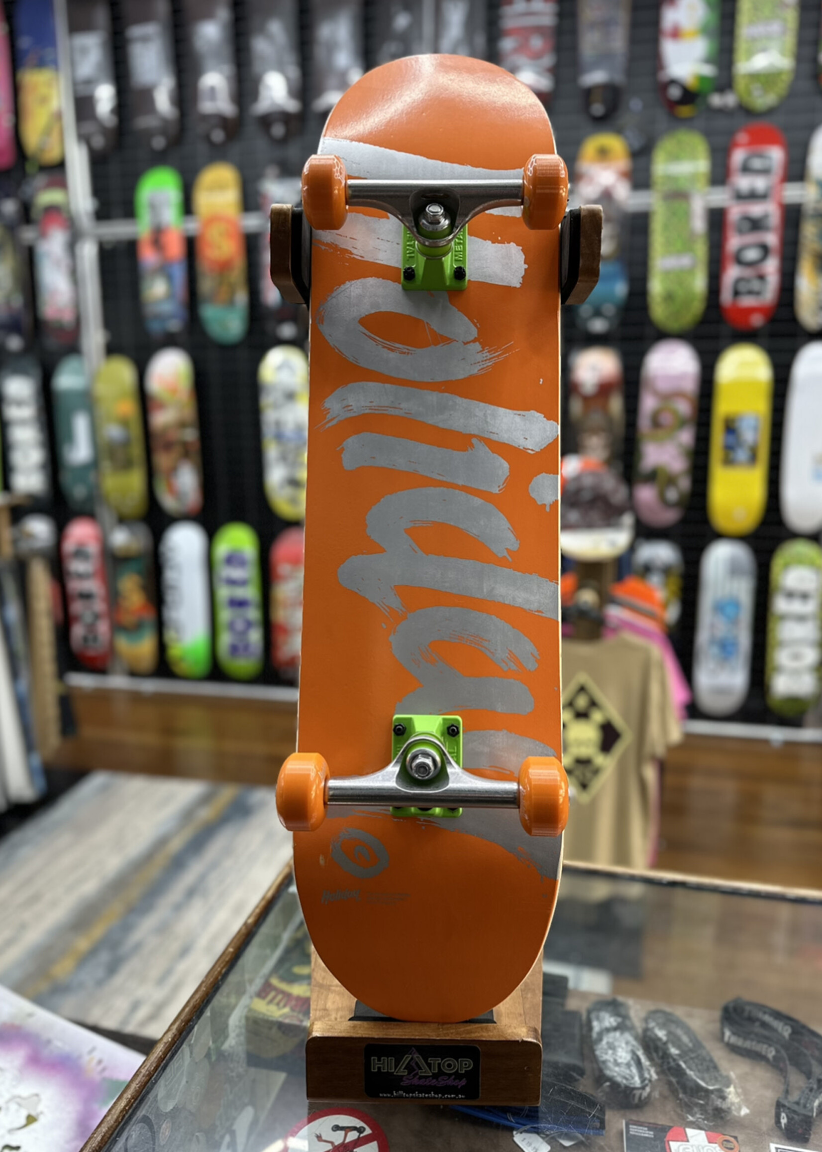 Holiday Skateboards HOLIDAYS SKATEBOARDS - Safety Orange Green Trucks Complete - 8.125"