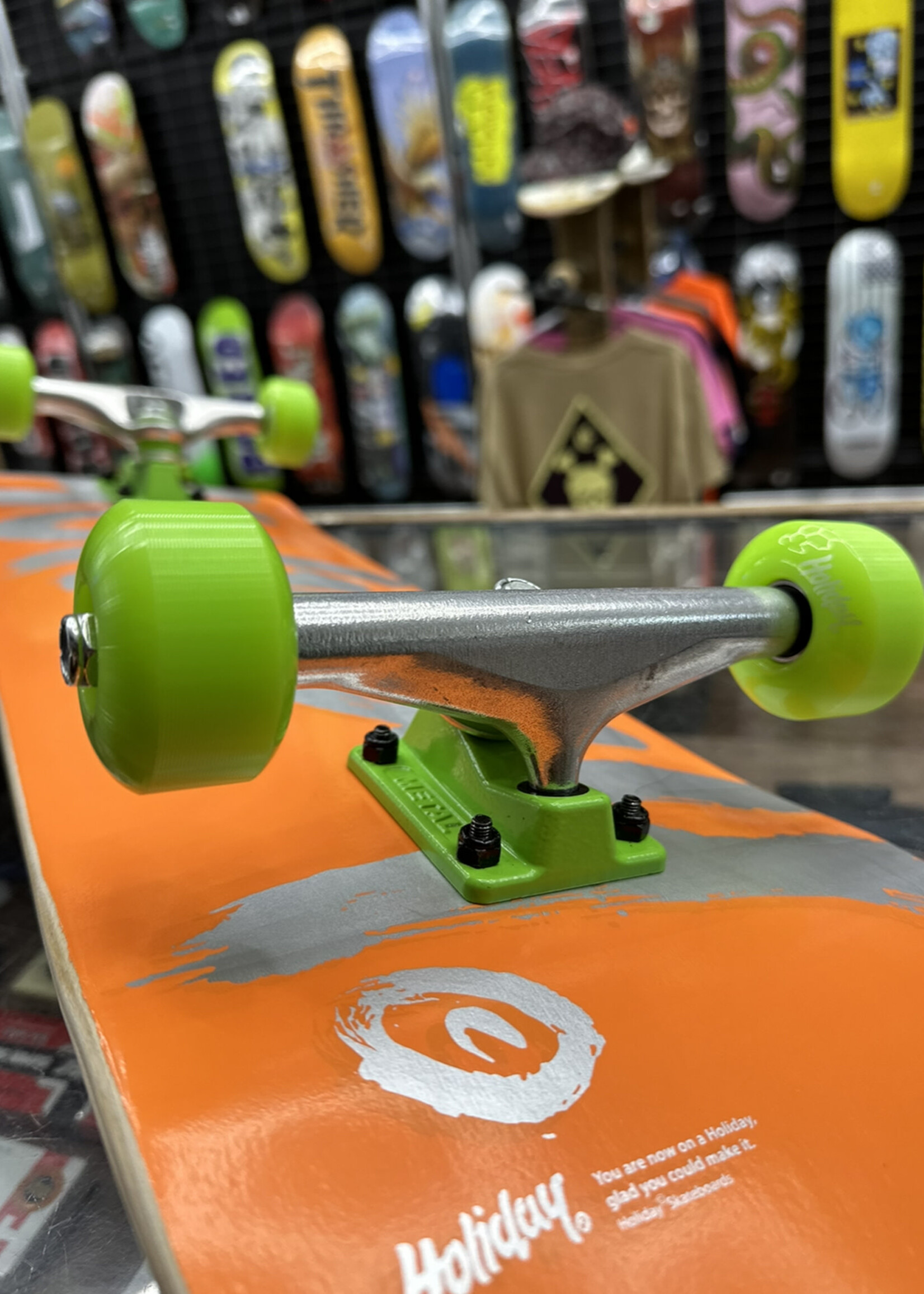 Holiday Skateboards HOLIDAYS SKATEBOARDS - Safety Orange Green Complete - 8.125"
