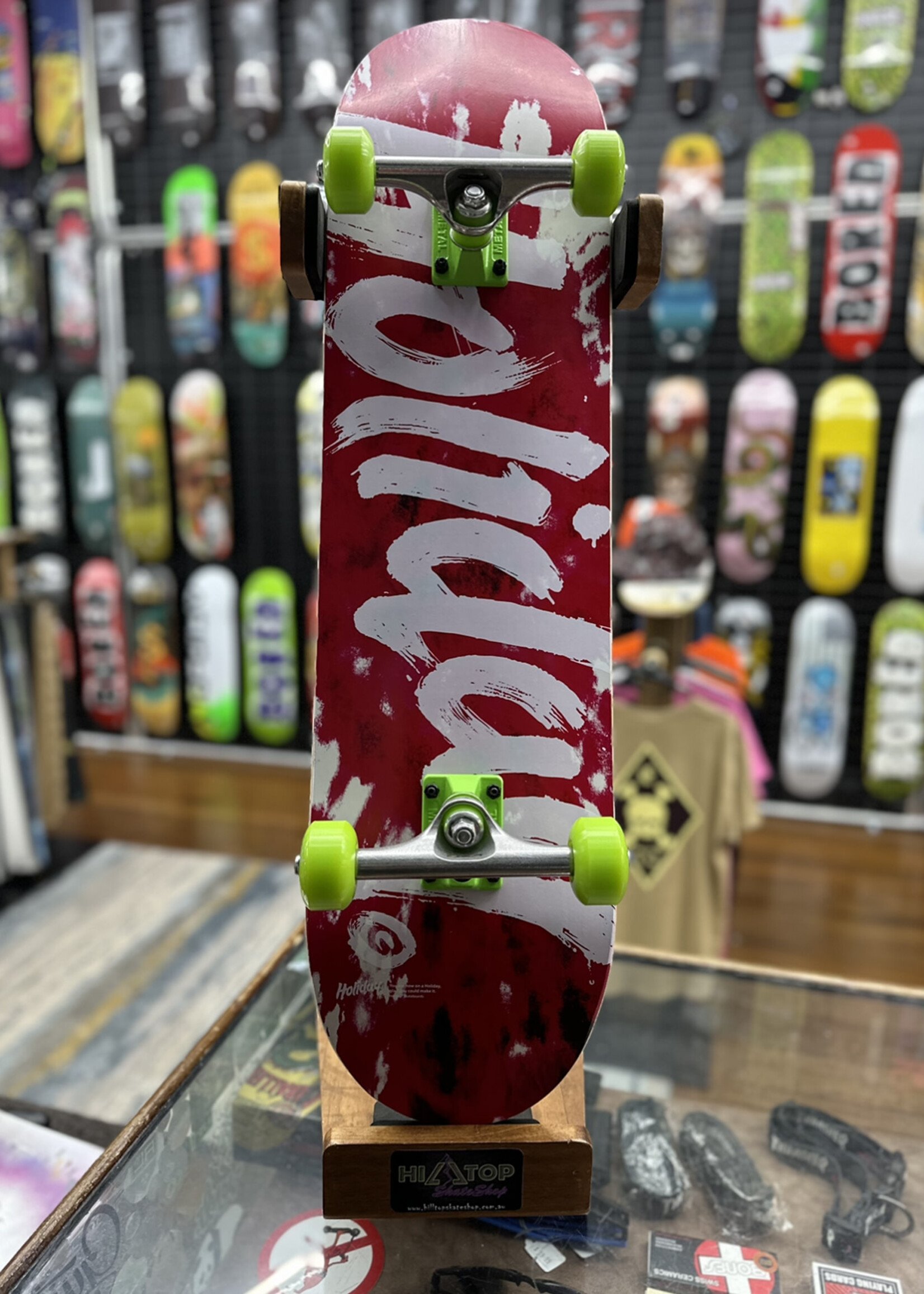 Holiday Skateboards HOLIDAY SKATEBOARDS - Tie Dye Cherry Red Green Complete - 8.25"