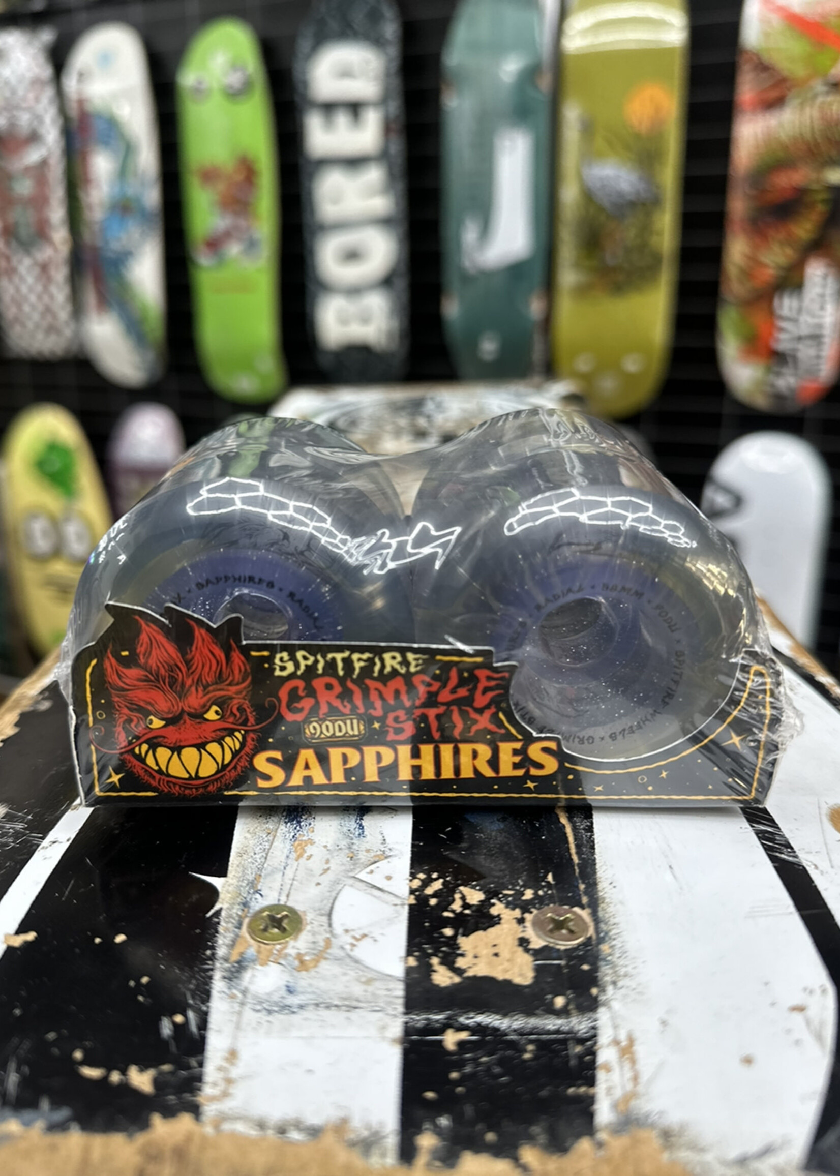 Spitfire Wheels SPITFIRE WHEELS - Sapphire Blue/Glitter Grimple Stix - 90a/101a 56mm