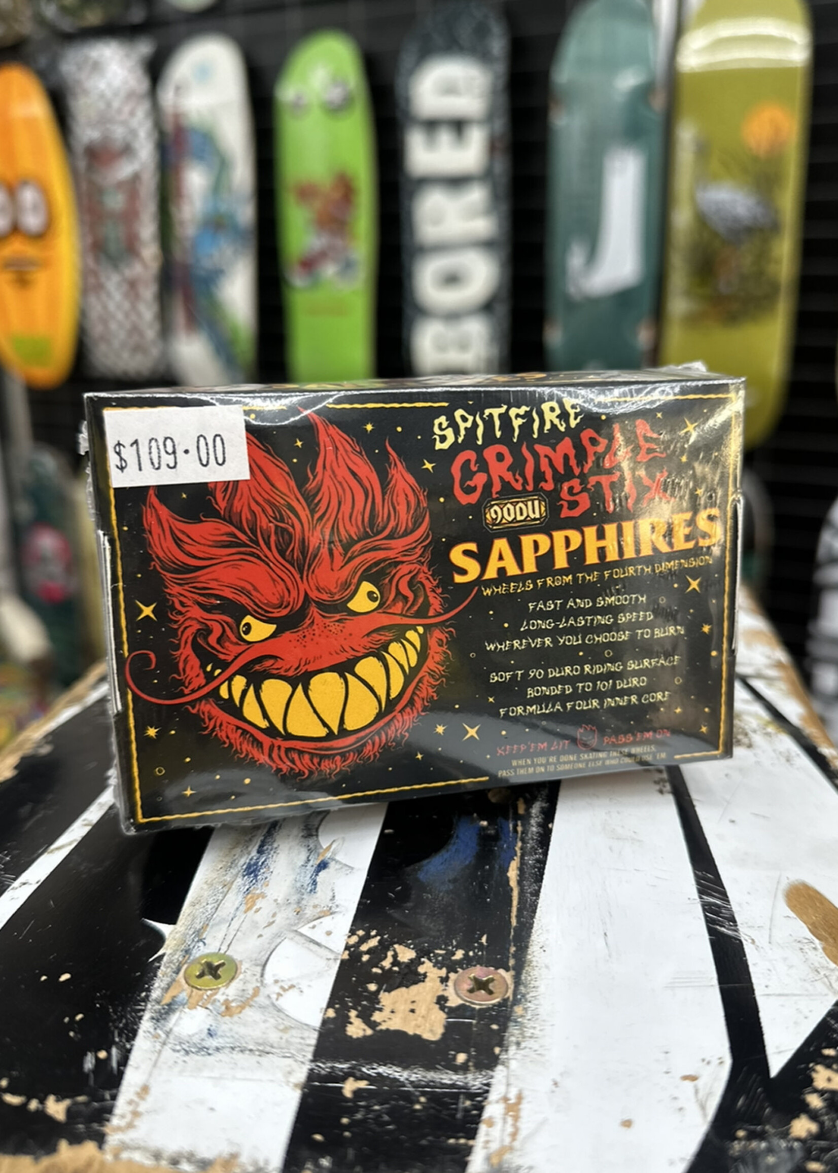 Spitfire Wheels SPITFIRE WHEELS - Sapphire Blue/Glitter Grimple Stix - 90a/101a 58mm