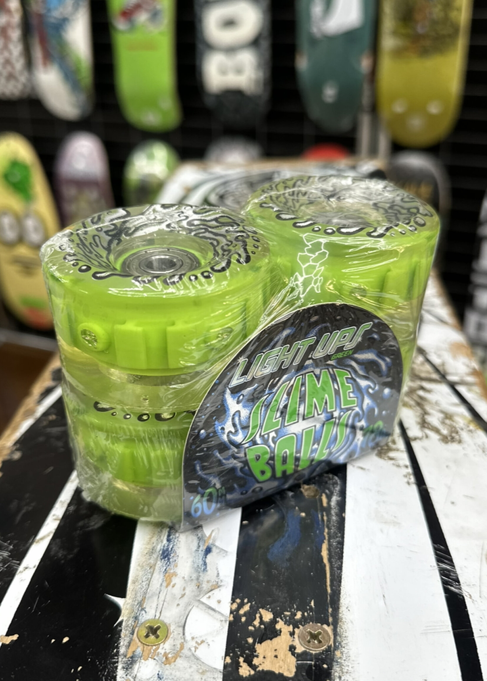 Slime Balls SLIME BALLS - Light Ups Green w/Green LED w/Bearings - 78a 60mm
