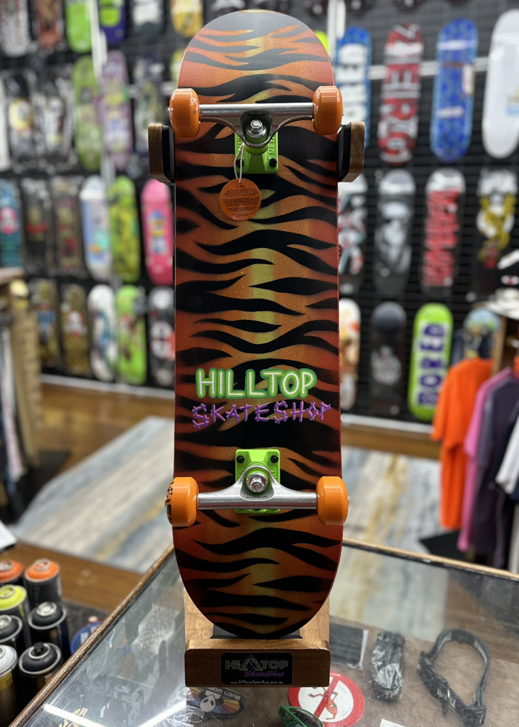 Holiday Skateboards HILLTOP SKATESHOP - Stripes Complete Hand Painted - 8.125"