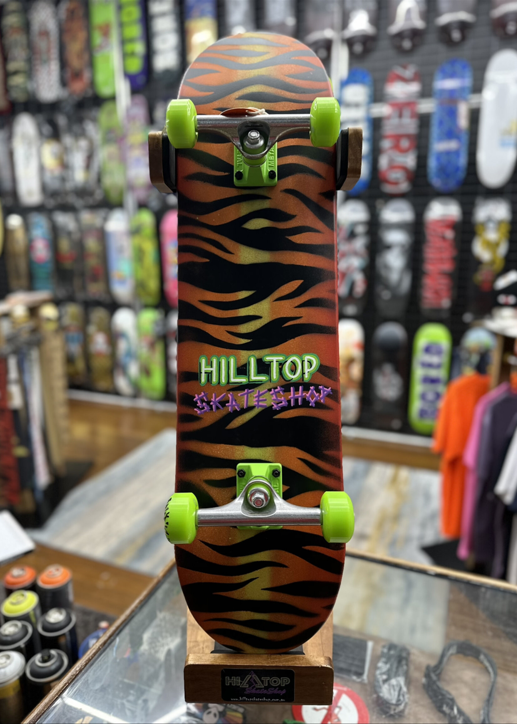 Holiday Skateboards HILLTOP SKATESHOP - Stripes Complete Hand Painted - 8.0"