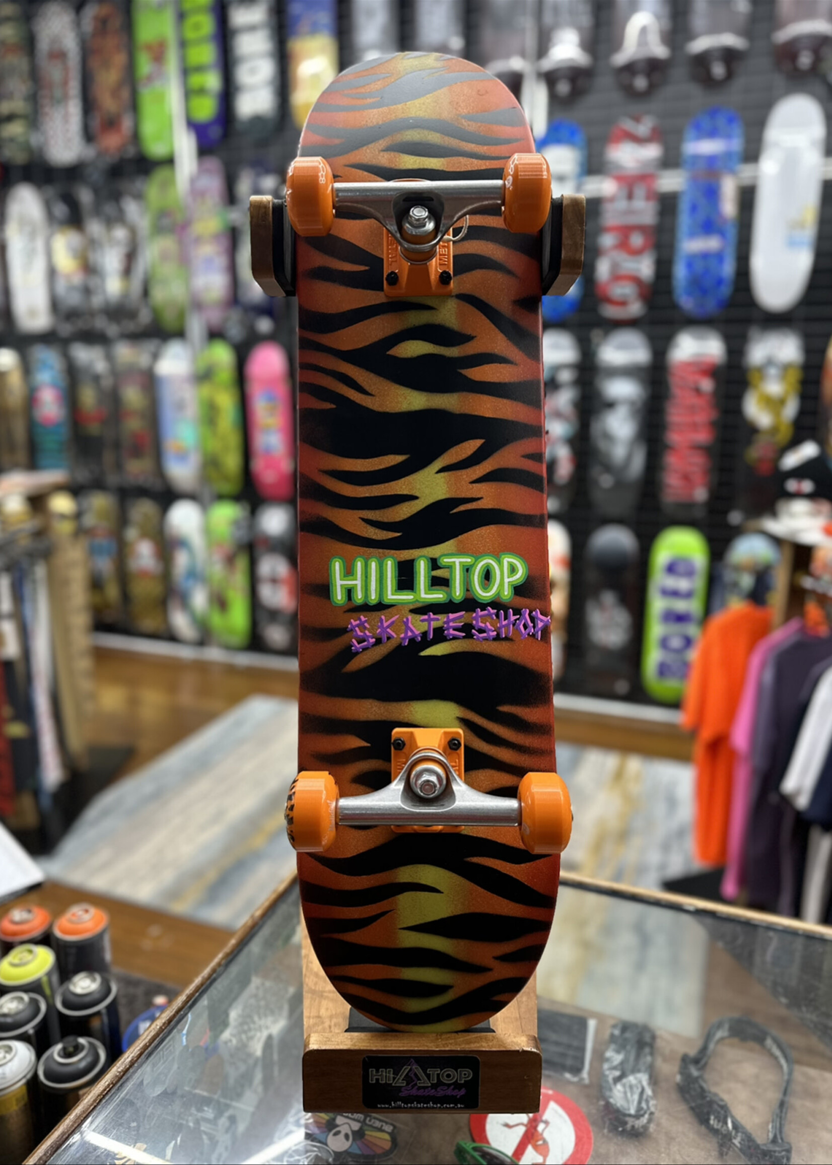 Holiday Skateboards HILLTOP SKATESHOP - Stripes Complete Hand Painted - 7.75"