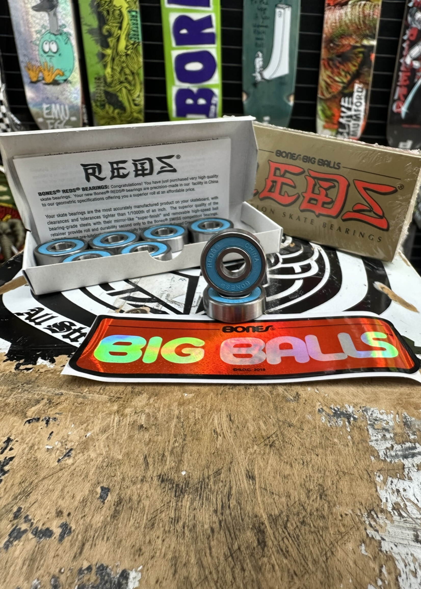 BONES BONES - Reds Big Ball Bearings - 8 Pack