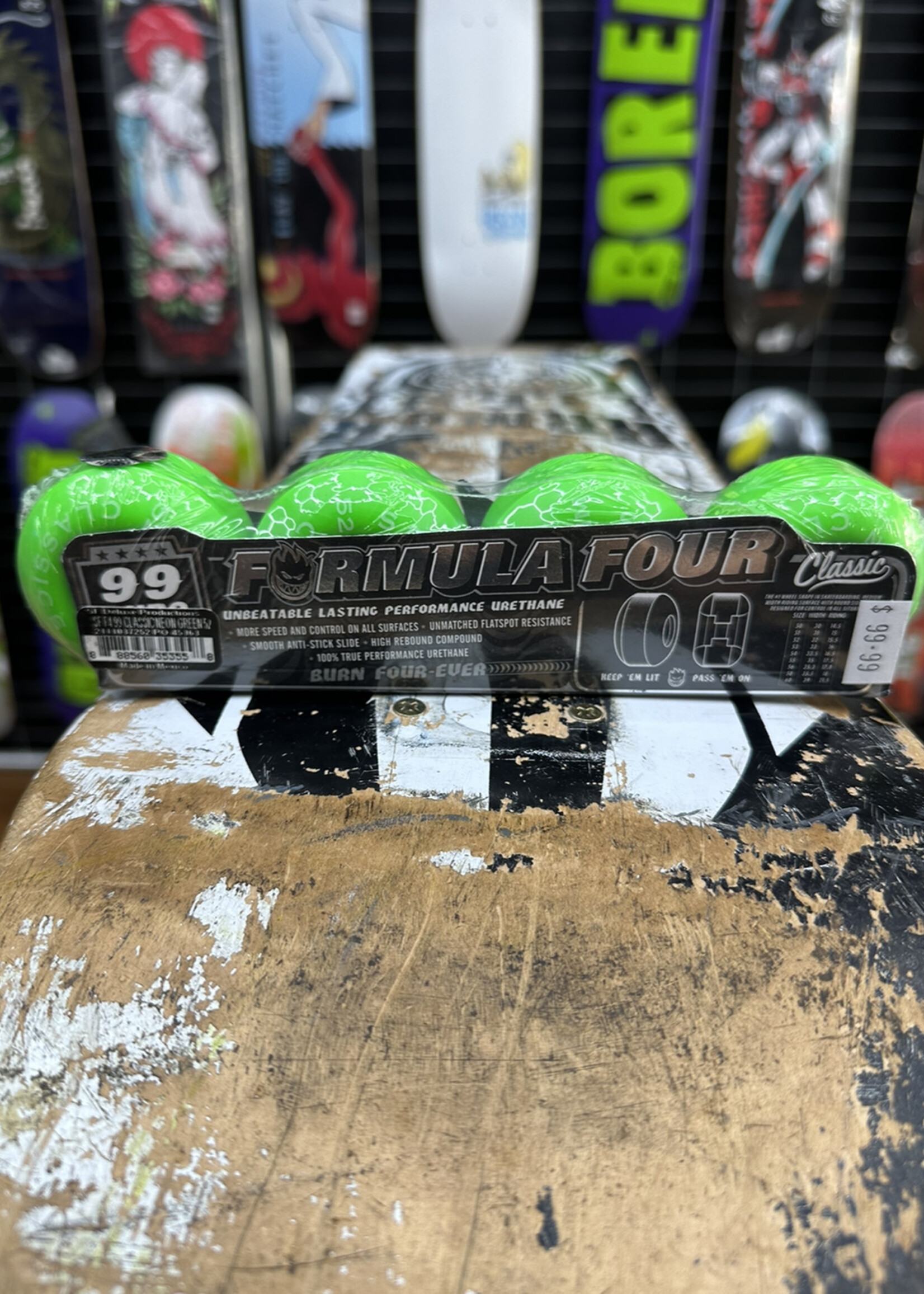 Spitfire Wheels SPITFIRE WHEELS - Formula Four Classic Neon Green - 99a 52mm