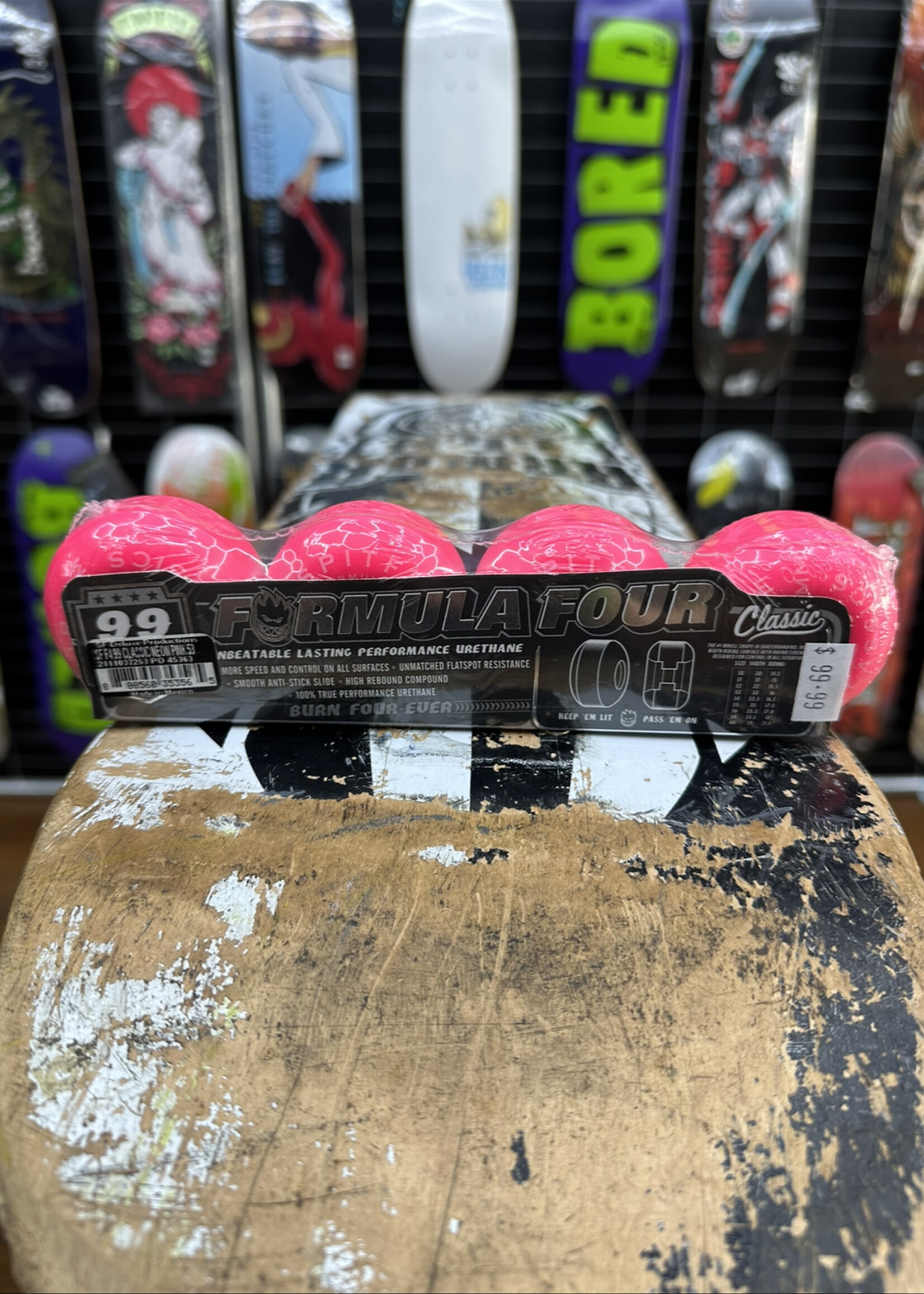 Spitfire Wheels SPITFIRE WHEELS - Formula Four Classic Neon Pink - 53mm 99a