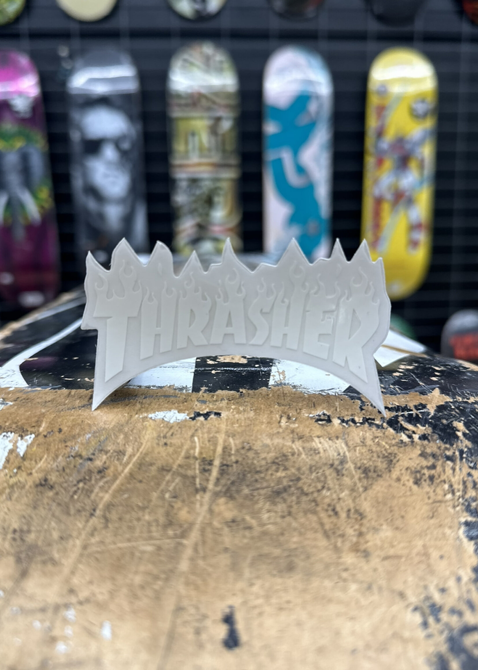 Thrasher THRASHER - Small Flame Sticker White - 8cm