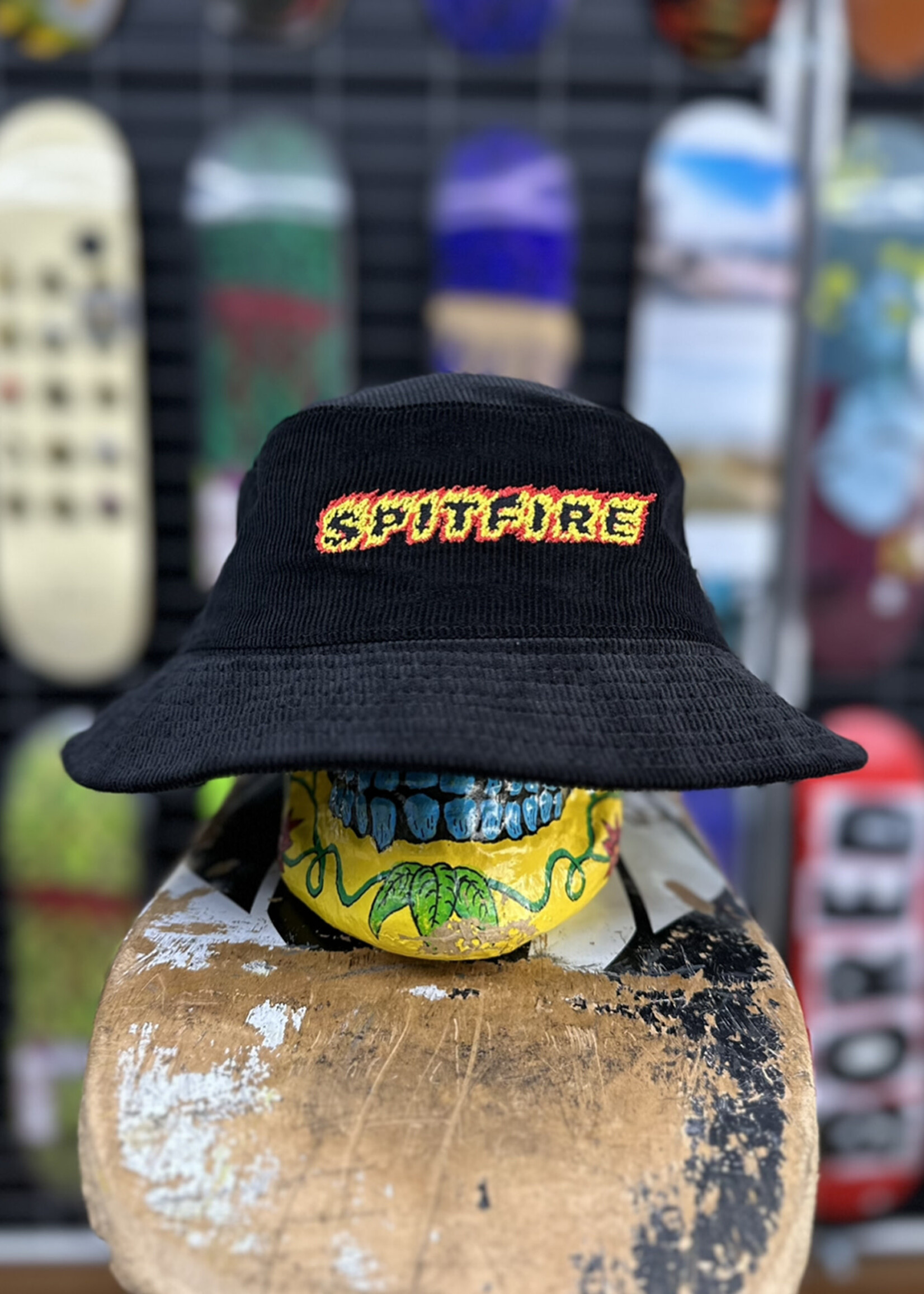 Spitfire Wheels SPITFIRE - Flames Script Black Bucket Hat