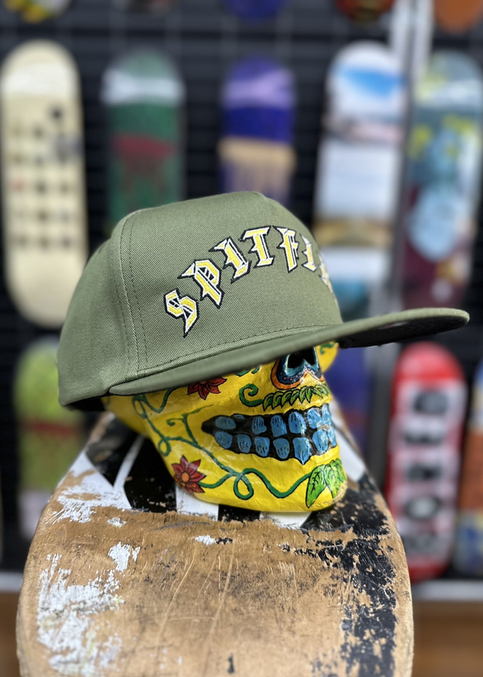 Spitfire Wheels SPITFIRE - Old E Arch Olive/Gold Snapback Cap