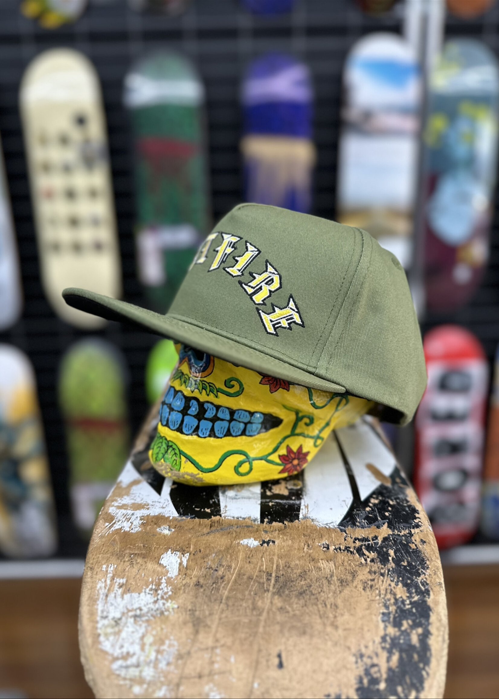 Spitfire Wheels SPITFIRE - Old E Arch Olive/Gold Snapback Cap