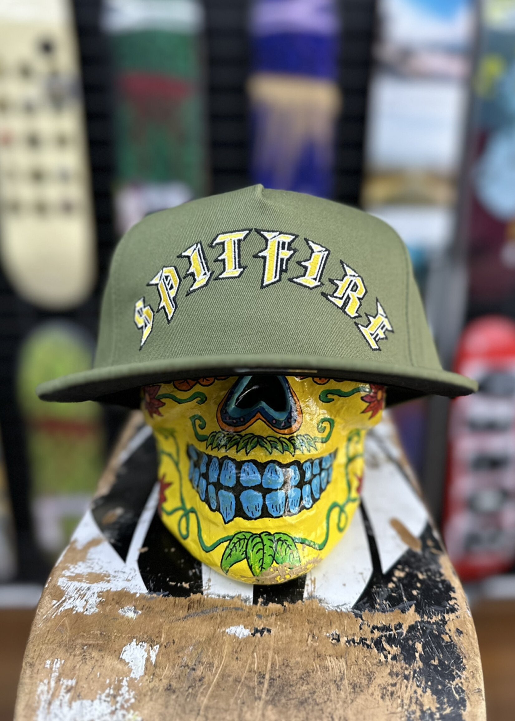 Spitfire Wheels SPITFIRE - Old E Arch Olive/Gold Snapback Cap