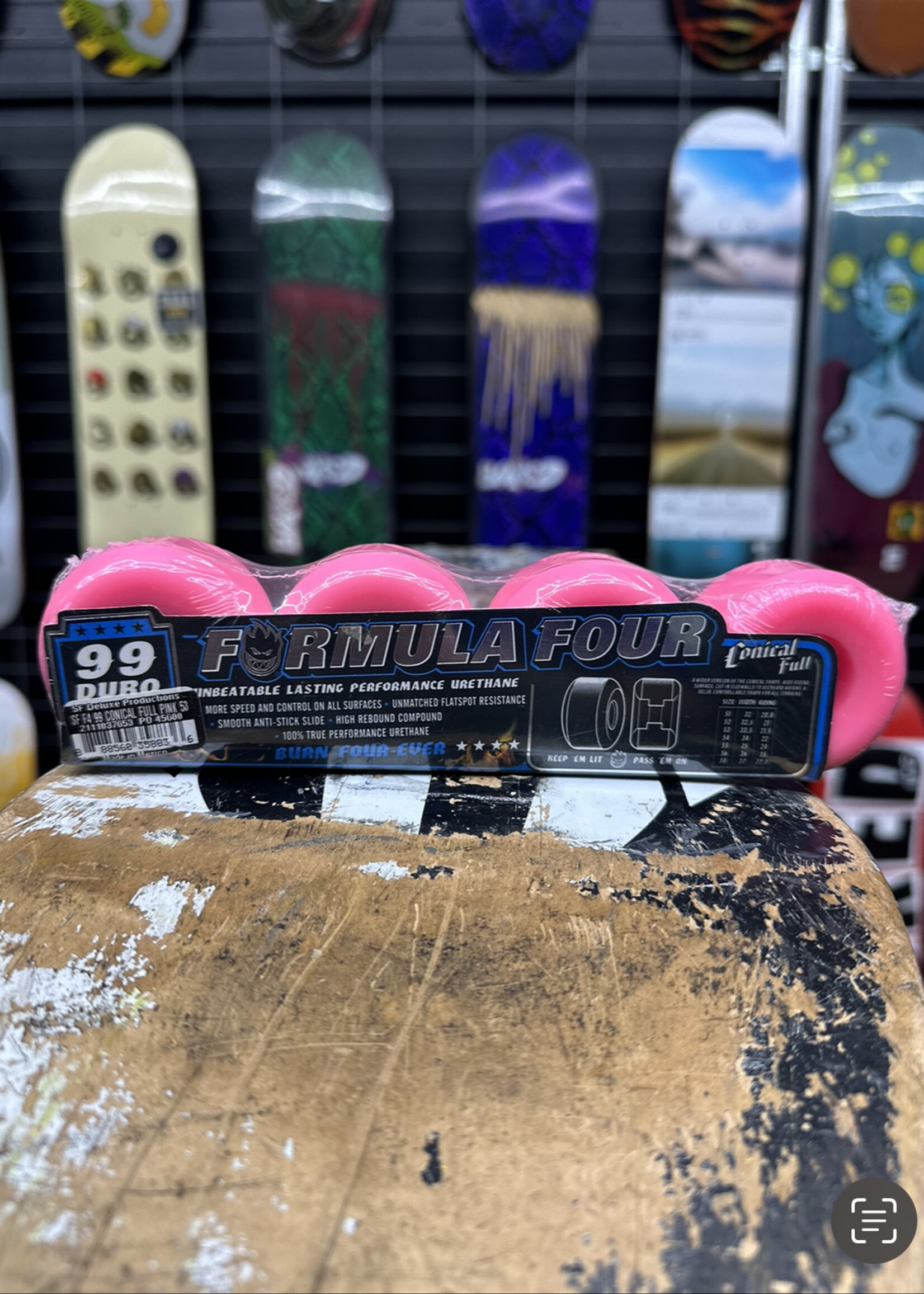 Spitfire Wheels SPITFIRE WHEELS - Formula Four Conical Full Pink - 53mm 99a