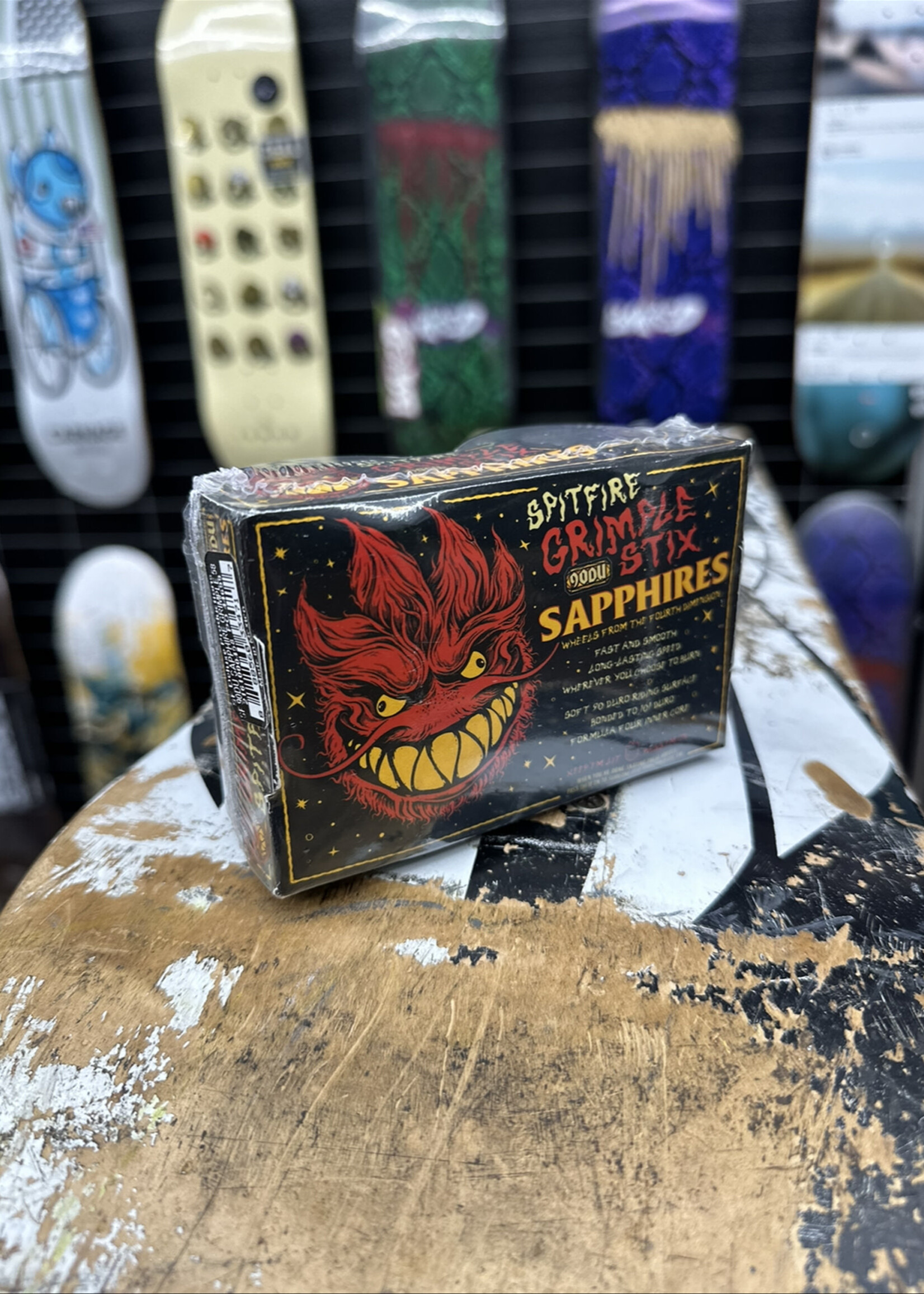 Spitfire Wheels SPITFIRE WHEELS - Sapphire Blue/Glitter Grimple Stix - 90a/101a 58mm