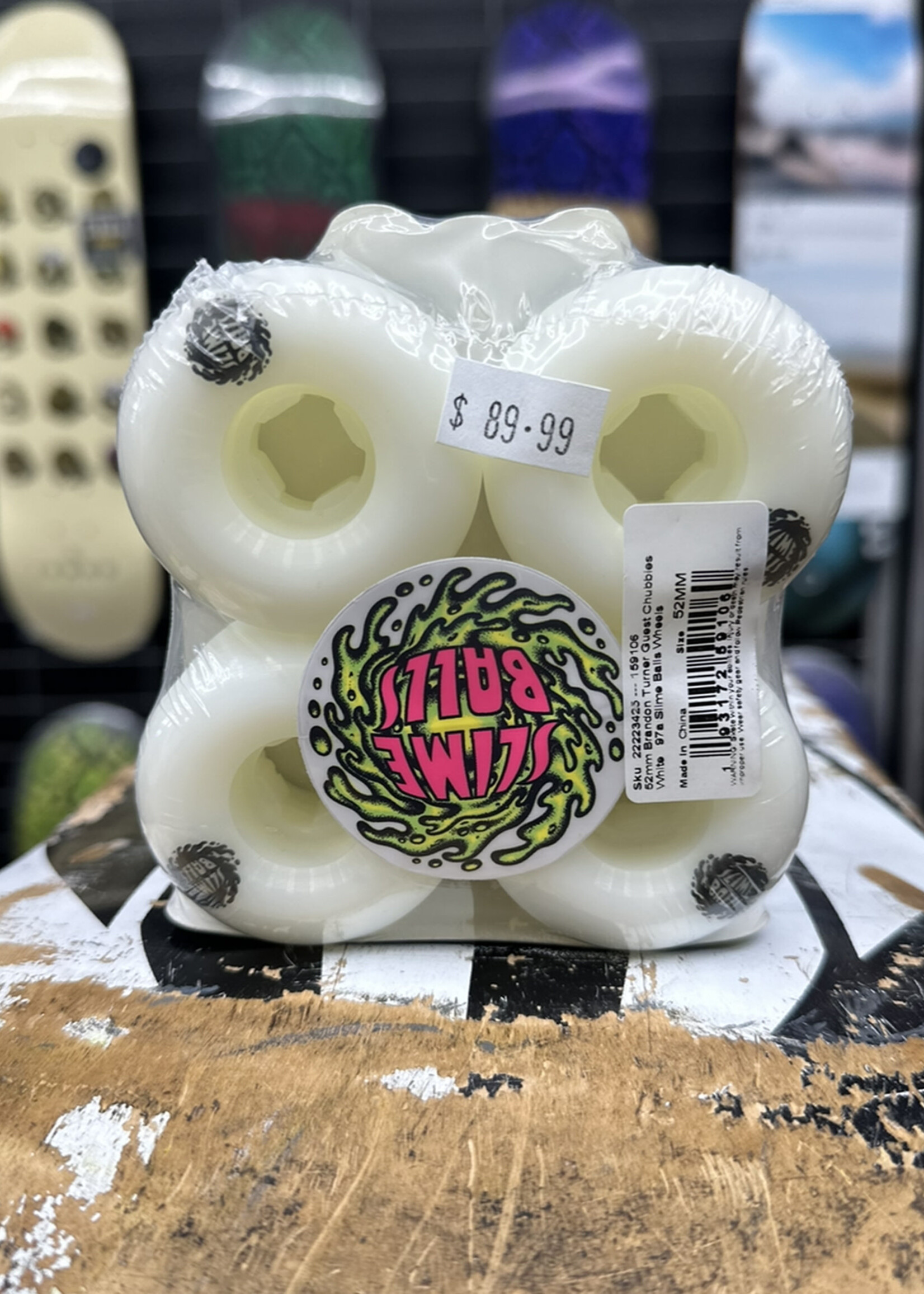 Slime Balls SLIME BALLS - Chubbies Brandon Turner Guest Wheel White - 52mm 97a