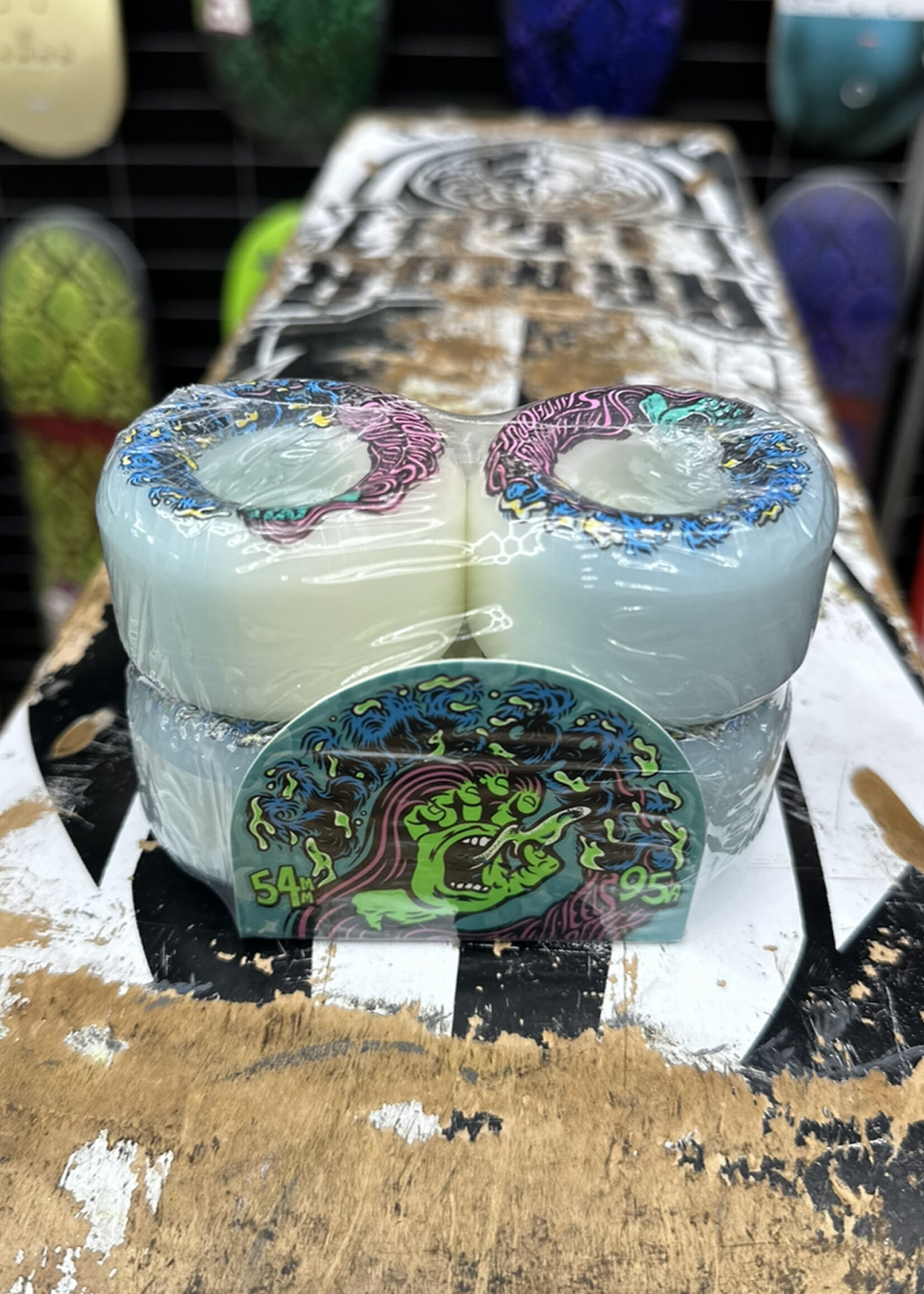 Slime Balls SLIME BALLS - Hairballs White/Teal Wheels - 54mm 95a