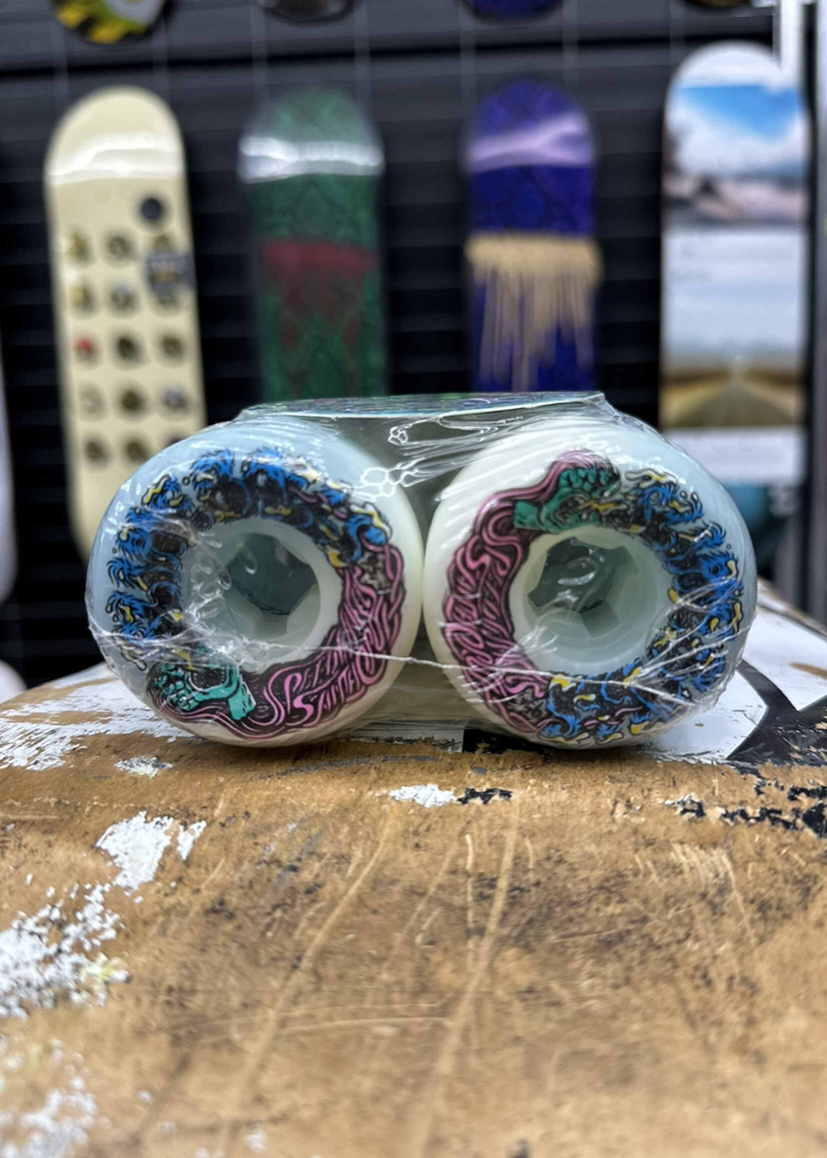 Slime Balls SLIME BALLS - Hairballs White/Teal Wheels - 54mm 95a