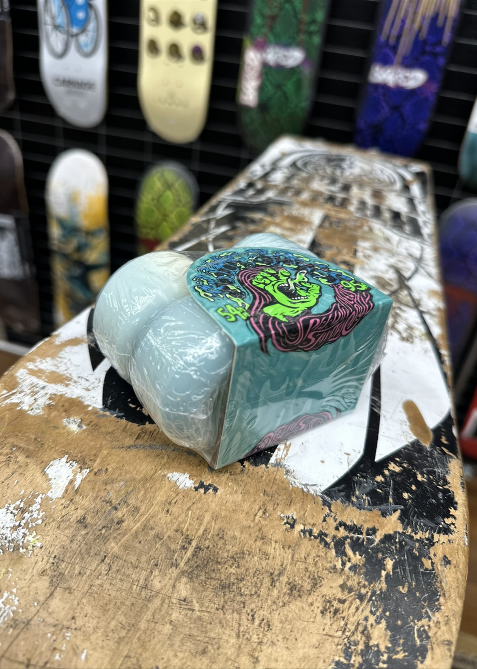 Slime Balls SLIME BALLS - Hairballs White/Teal Wheels - 54mm 95a