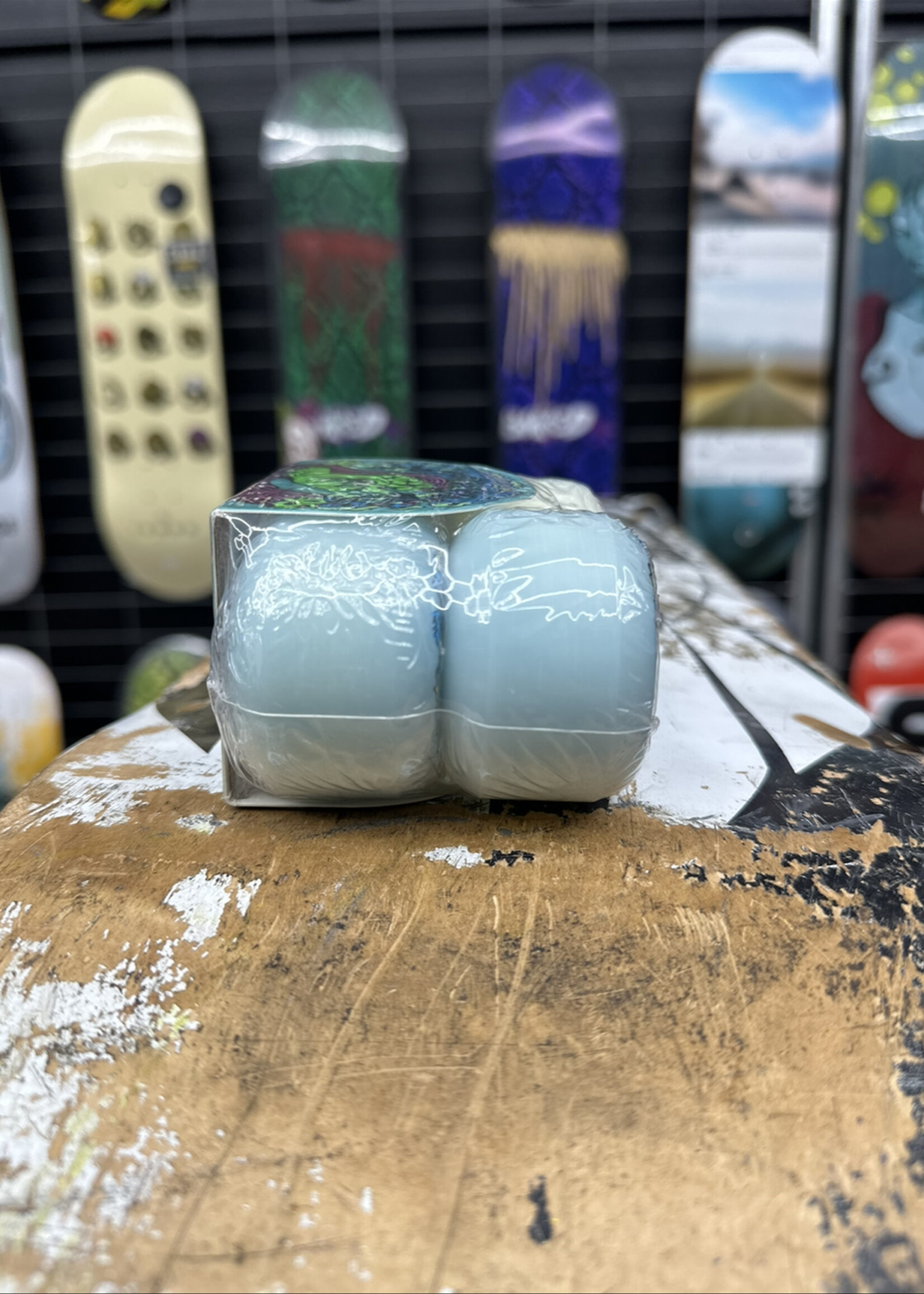 Slime Balls SLIME BALLS - Hairballs White/Teal Wheels - 54mm 95a