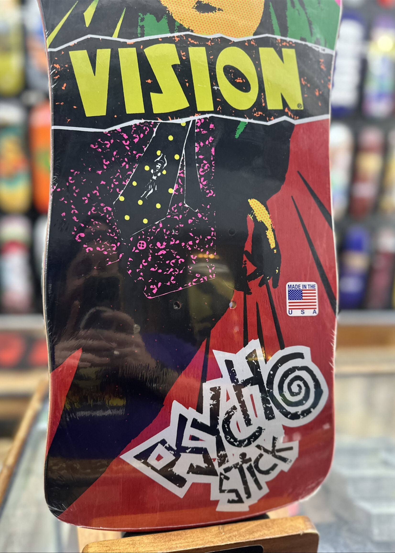 Vision Skateboards VISION - Reissue Original Psycho Stick Red Stain Deck - 10.0"