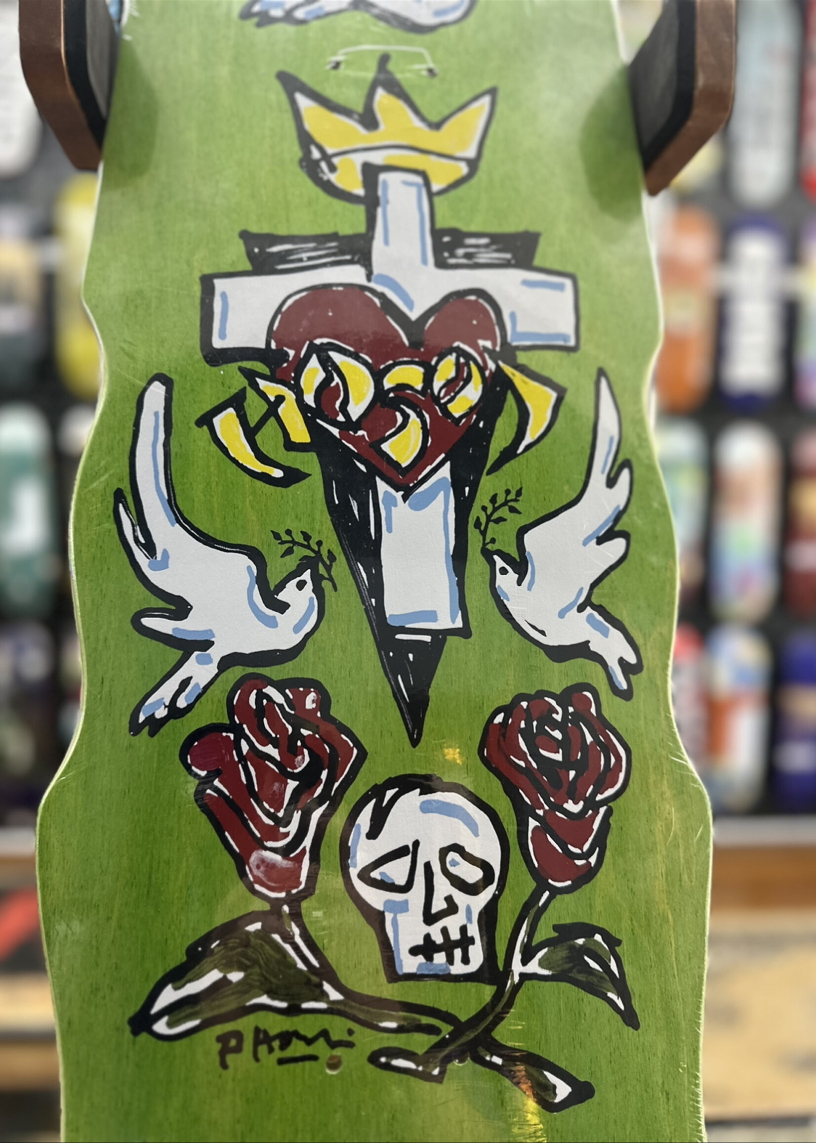 HOSOI HOSOI - Hammerhead Hybrid Lime Stain Deck - 9.5"