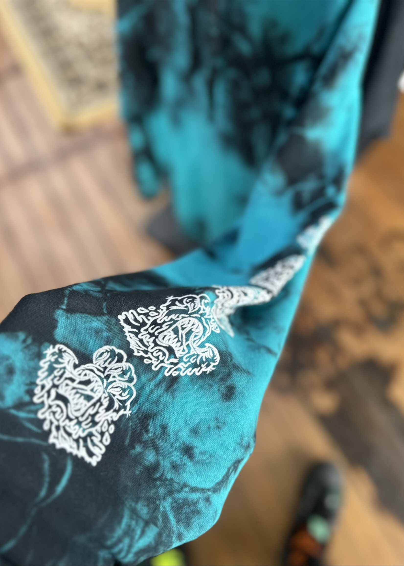 Slime Balls SLIME BALLS - Mono Splat Teal/Black Tie-Dye Hoodie