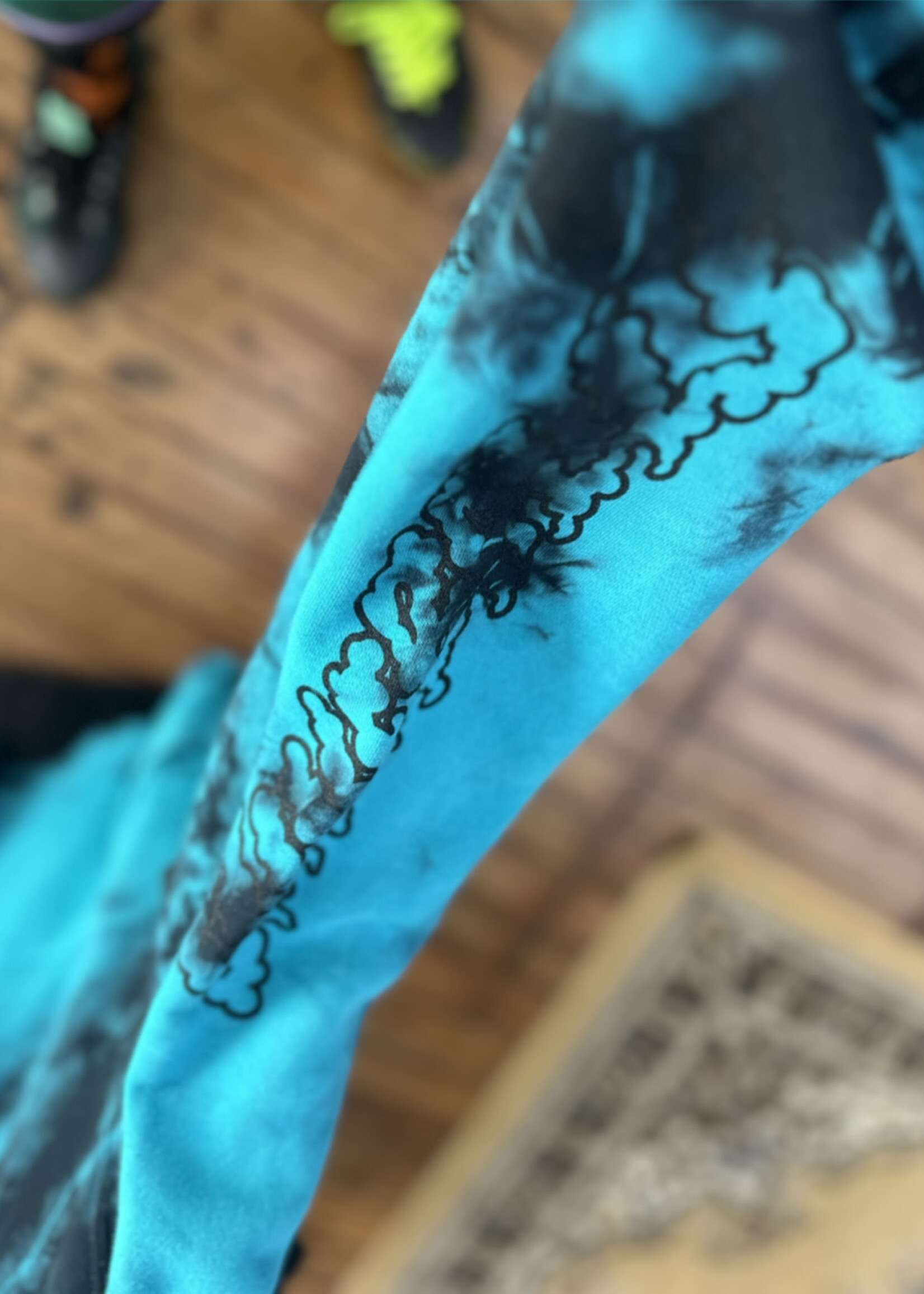 Slime Balls SLIME BALLS - Mono Splat Teal/Black Tie-Dye Hoodie