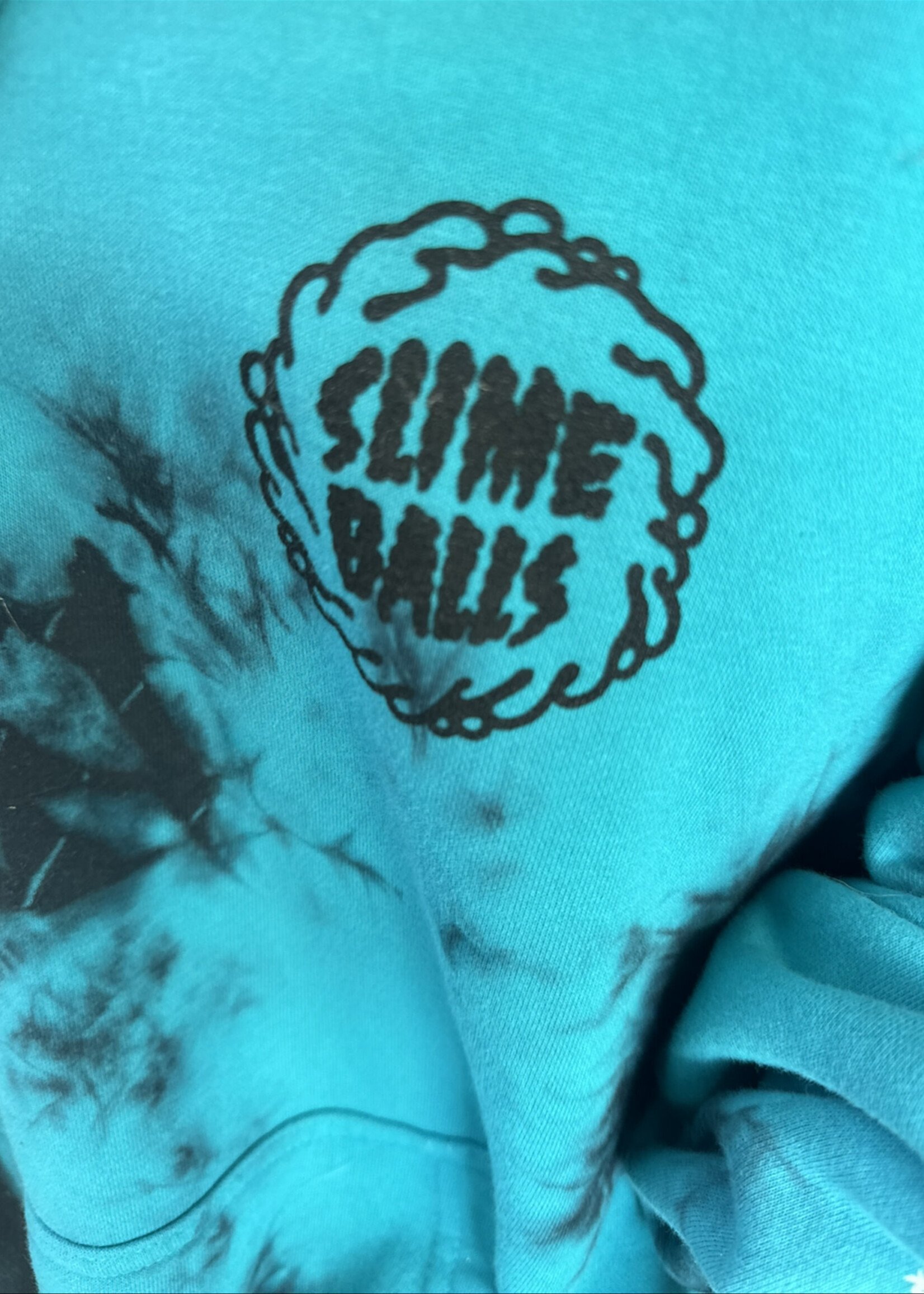 Slime Balls SLIME BALLS - Mono Splat Teal/Black Tie-Dye Hoodie